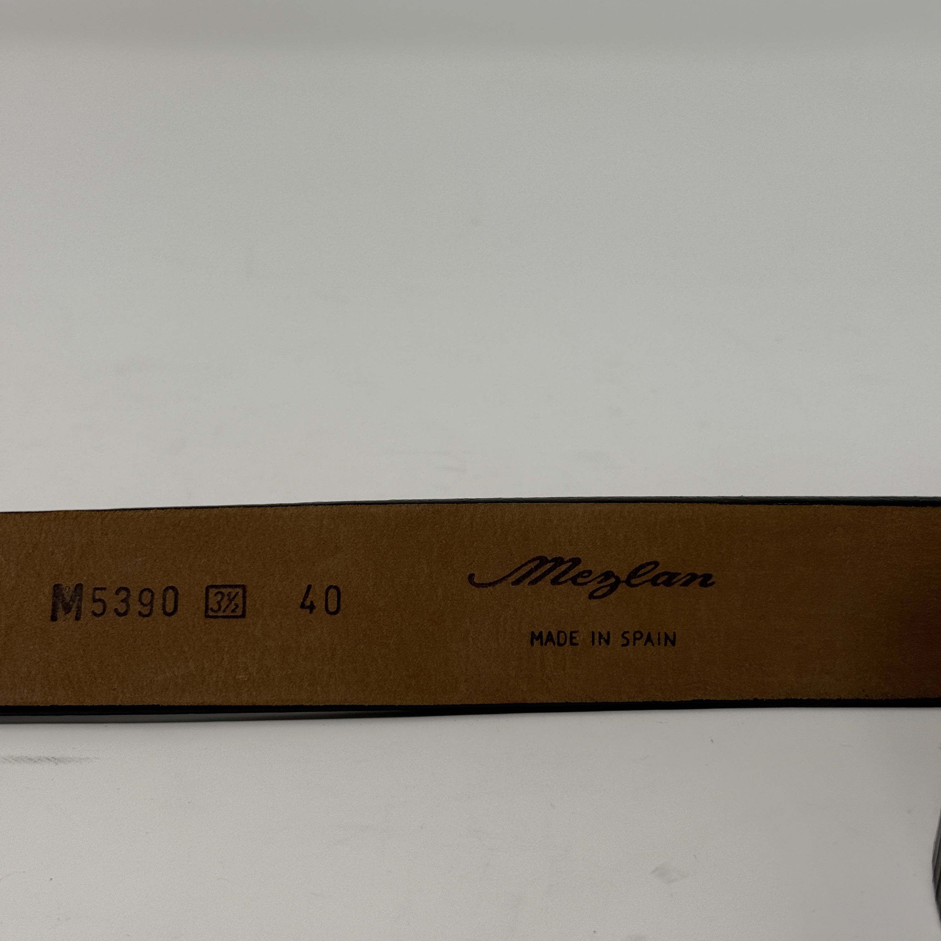Other MEZLAN Black Leather Belt | Sz 40 | SPAIN made RIBBED Size 40 - 5 Thumbnail
