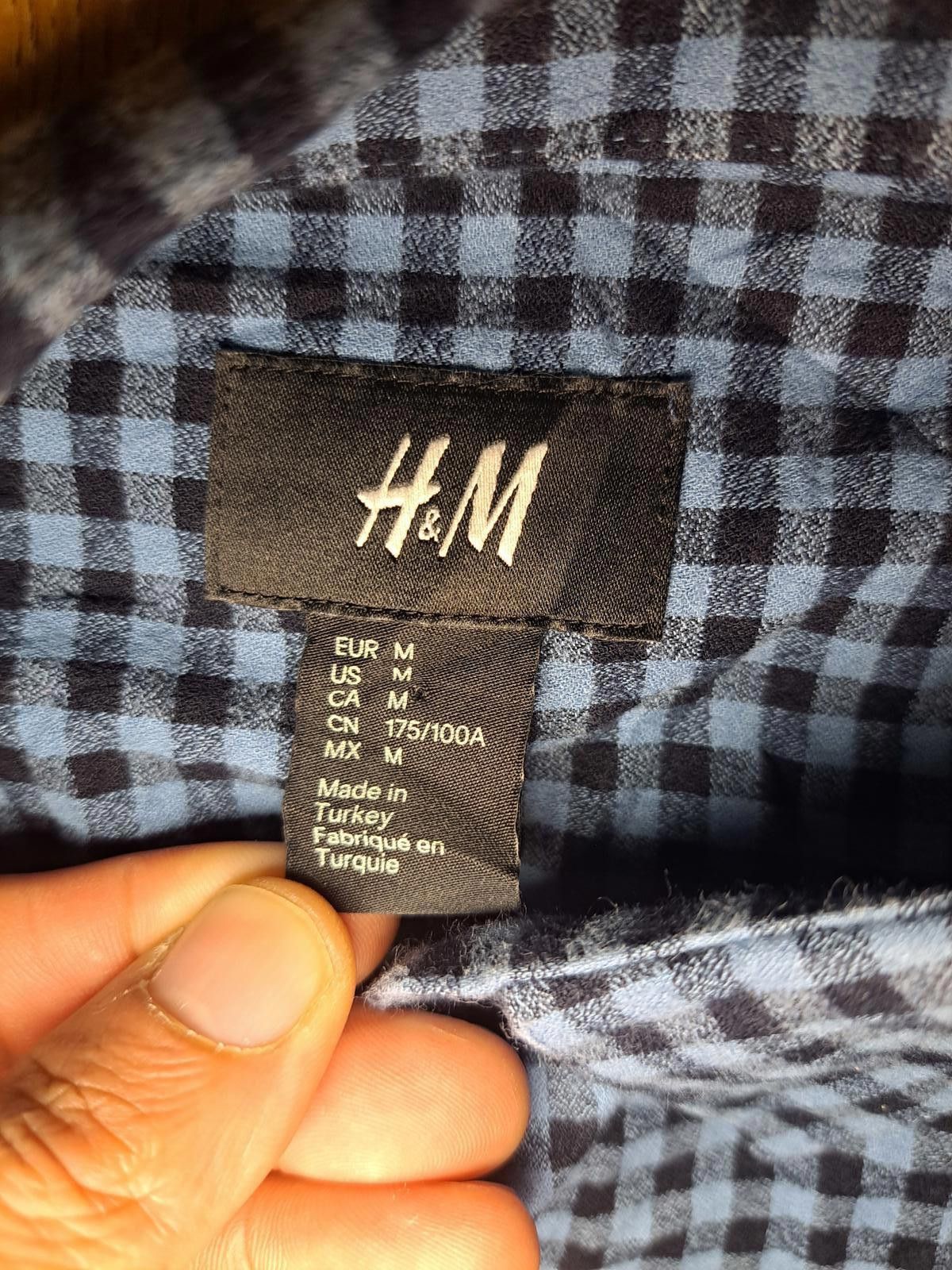 H&M H&M Button Up Dress Shirt Mens Medium Blue Check Cotton Size US M / EU 48-50 / 2 - 2 Thumbnail