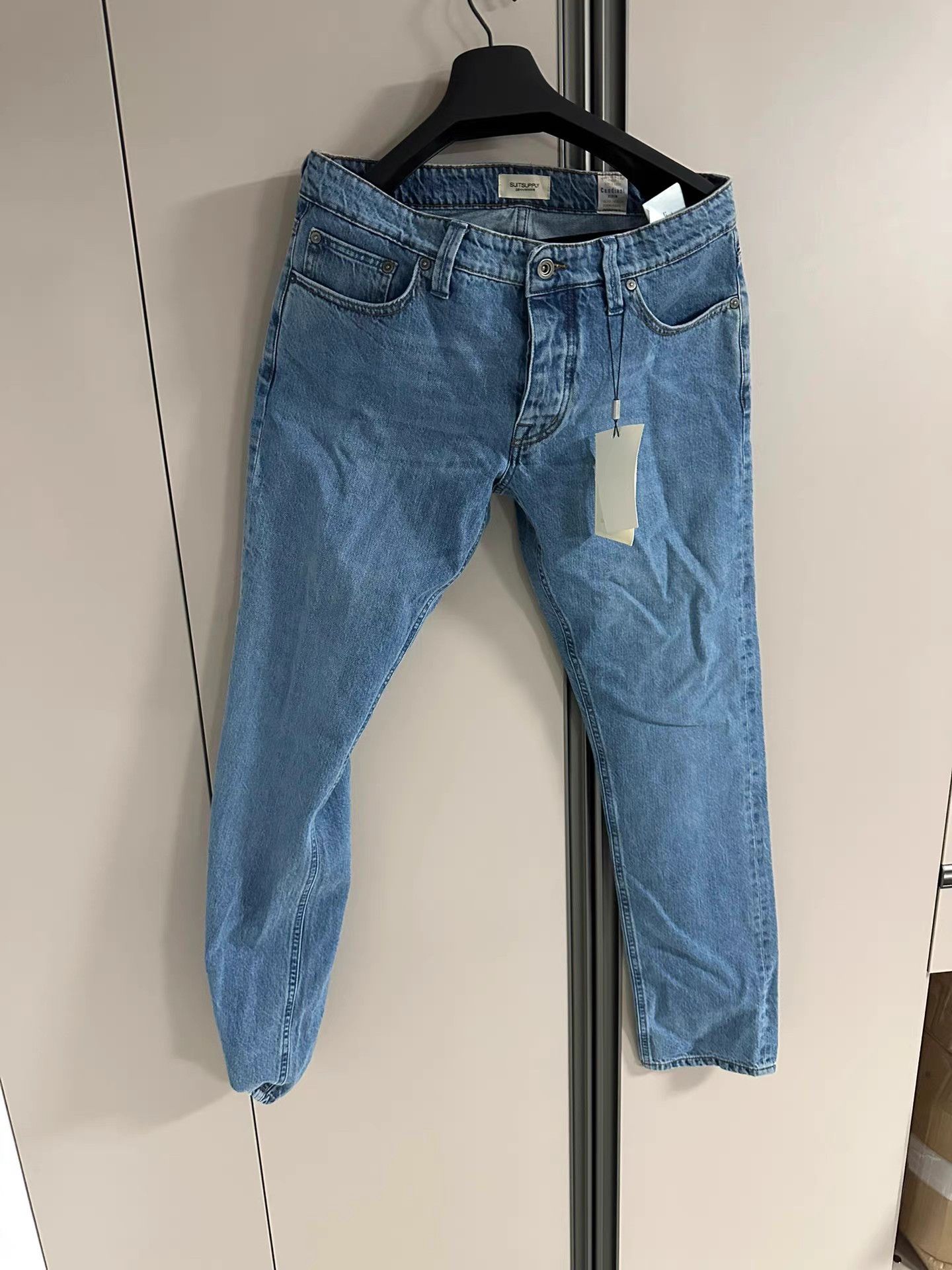 Suitsupply SUITSUPPLY Men's Blue Cotton Denim Jeans for Autumn K18 Size US 33 - 1 Thumbnail