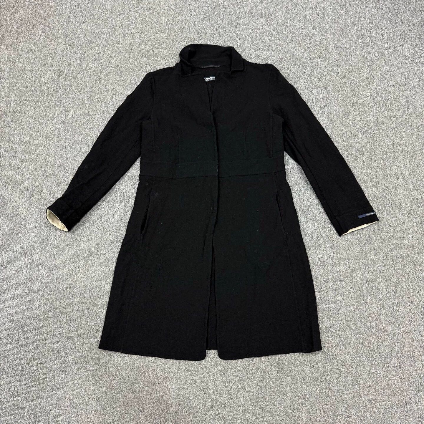 Max Mara Maxmara Black Wool Coat IT 36 Near Mint Size XS / US 0-2 / IT 36-38 - 1 Thumbnail