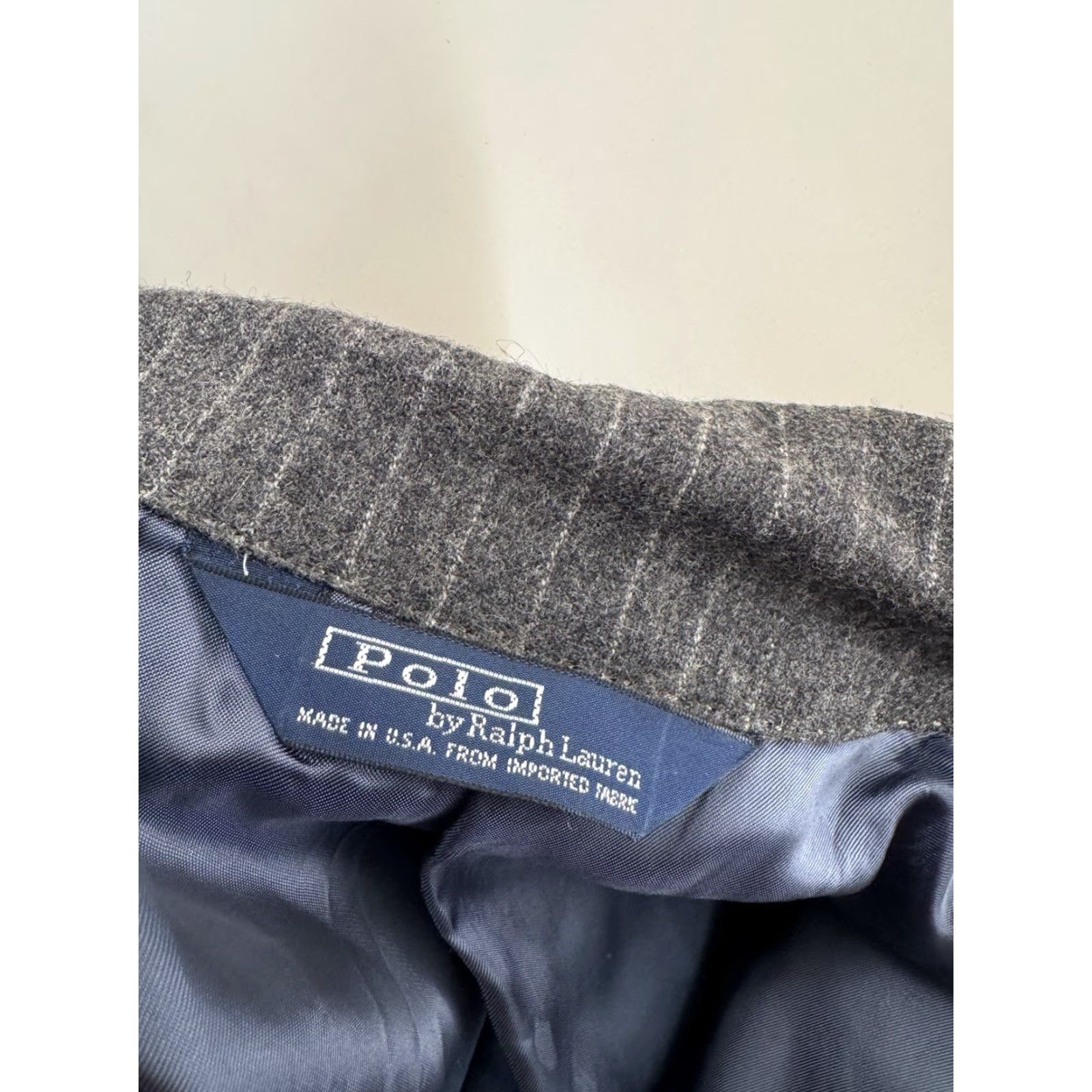 Polo Ralph Lauren Polo Ralph Lauren USA Wool Pinstripe Mens 44 Suit EXCELLENT Grey USA Theme Wool Coat Pants 44 Regular Men’s Suit Mens Size US XXL / EU 58 / 5 - 7 Thumbnail
