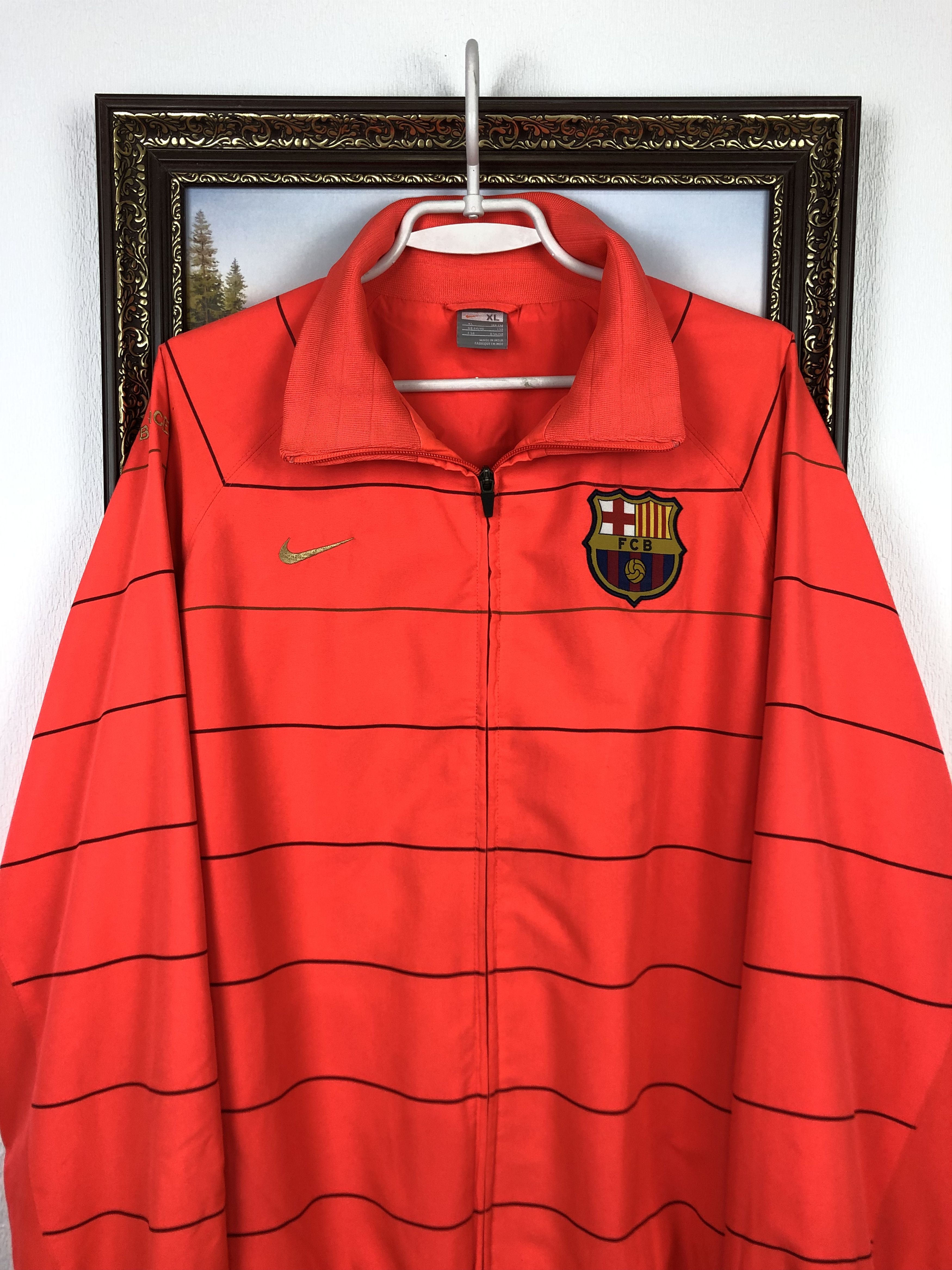 Nike Vintage Nike Barcelona Football Jacket Soccer Orange Track Size US XL / EU 56 / 4 - 2 Thumbnail