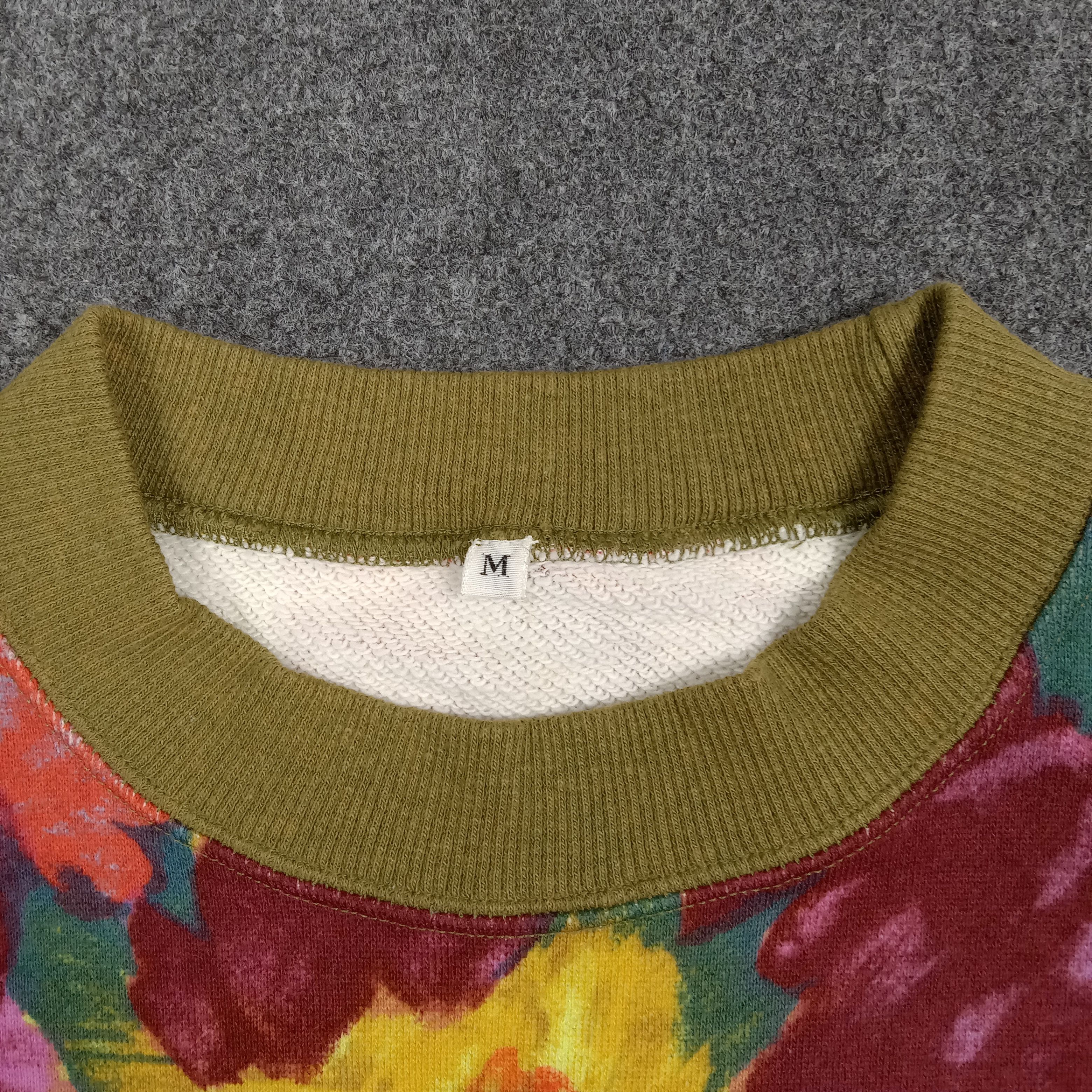 Vintage Flower Art Overprint Hippie Style Sweatshirt C271N27 Size US M / EU 48-50 / 2 - 3 Thumbnail