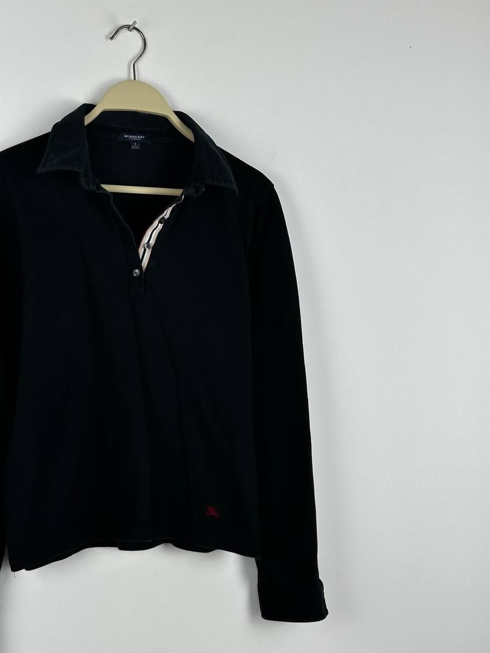 Burberry × Vintage Burberry Long Sleeve Rugby Polo Shirt Size L / US 10 / IT 46 - 2 Thumbnail