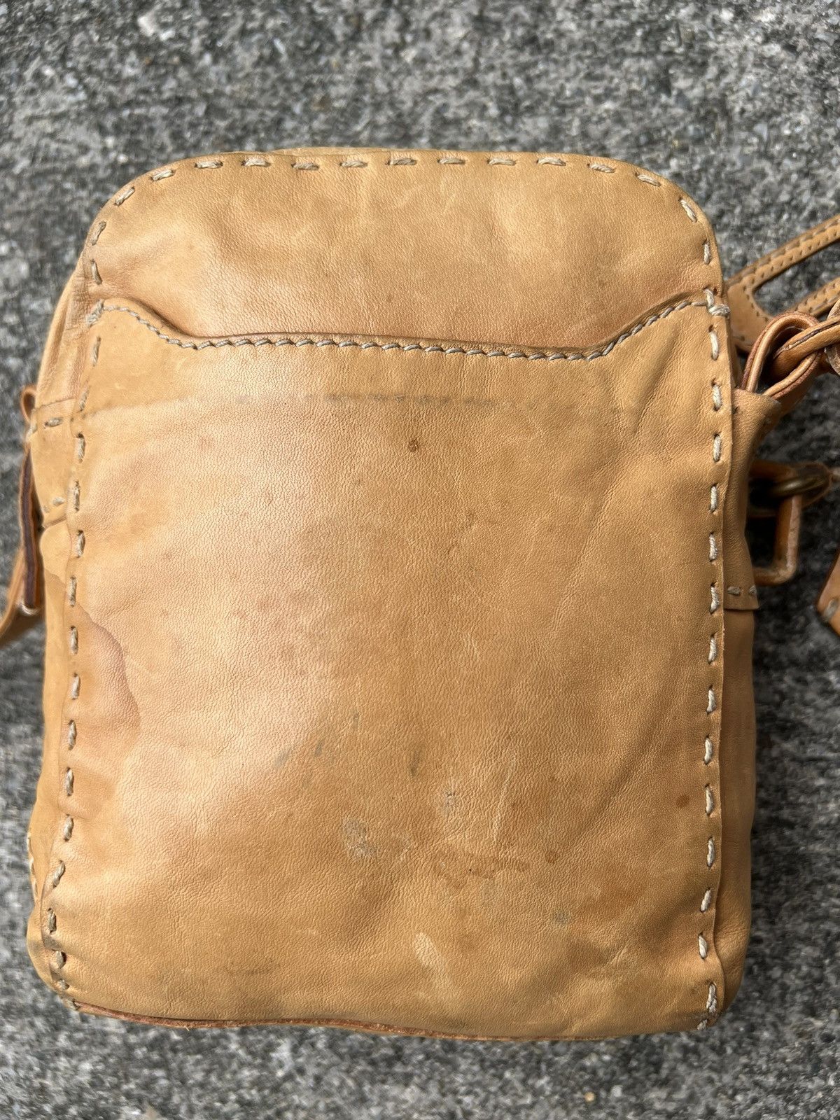 Leather Genten Japan Distressed Patina Leather Sling Bag Size ONE SIZE - 10 Thumbnail