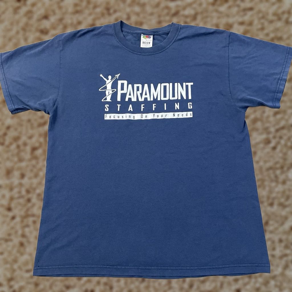 Fruit Of The Loom VINTAGE Paramount Staffing Shirt Adult Large Blue USA 90s Fruit of the Loom Mens Size US L / EU 52-54 / 3 - 1 Thumbnail