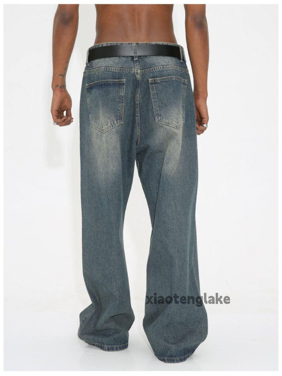 Jean × Vintage washed faded cleanfit yuppie loose baggy hiphop jeans Size US 30 / EU 46 - 4 Thumbnail