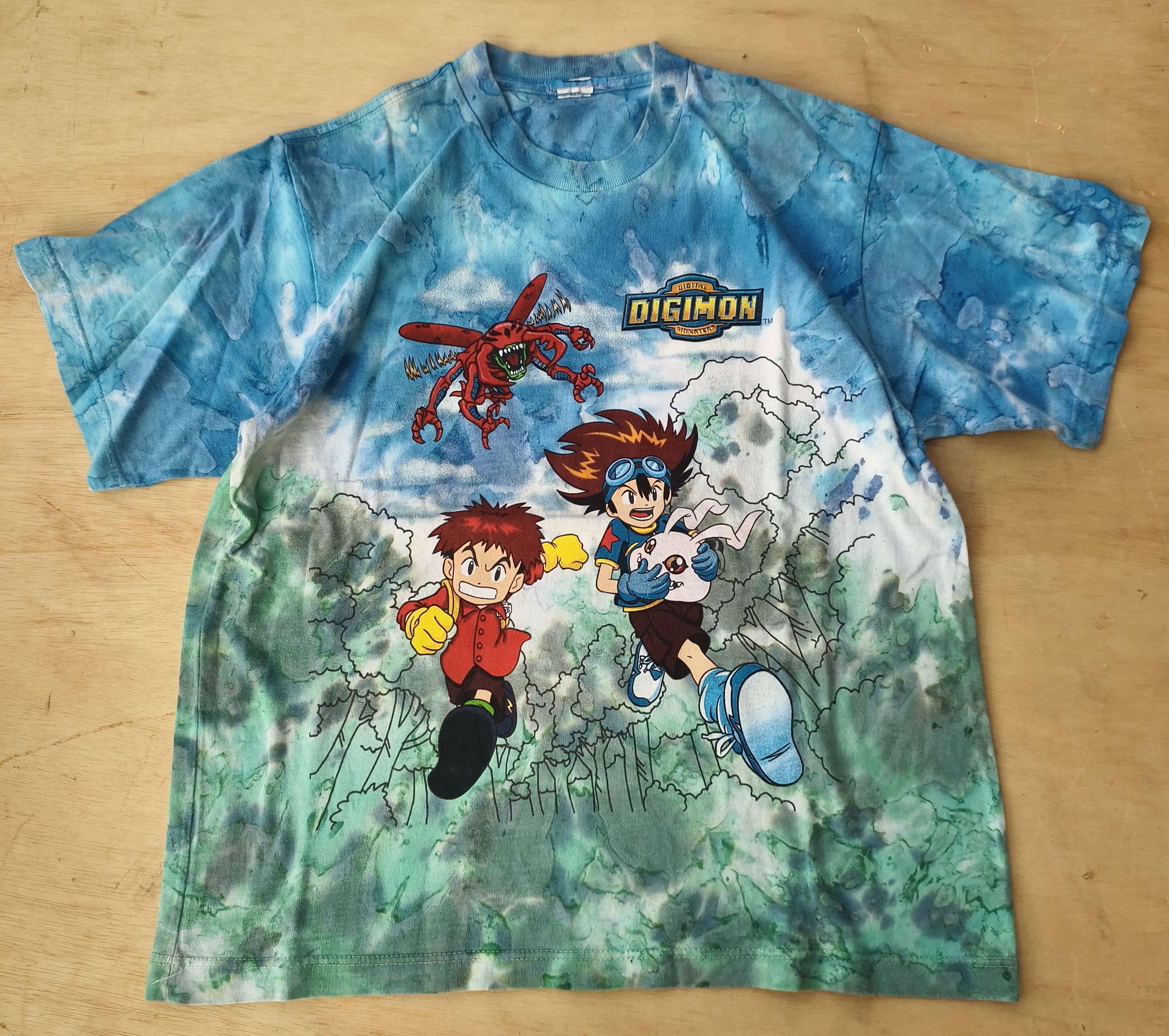 Anime Vtg Digimon tye dye Rare Size US M / EU 48-50 / 2 - 1 Thumbnail