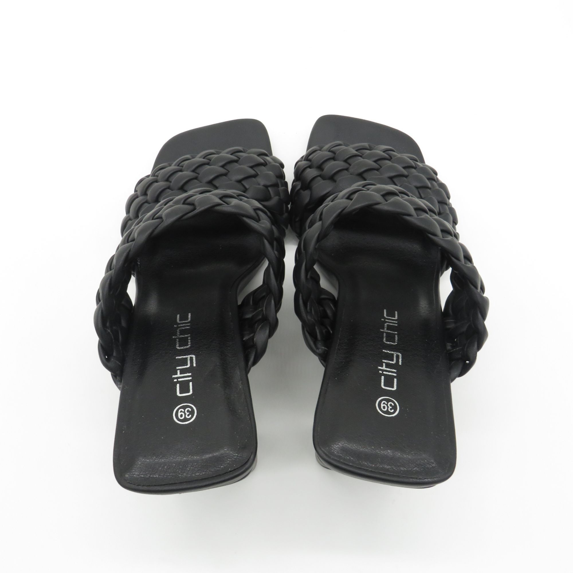 Other City Chic Black Braided Heeled Sandals Size 8 Square Toe NEW Size US 8 / IT 38 - 5 Thumbnail