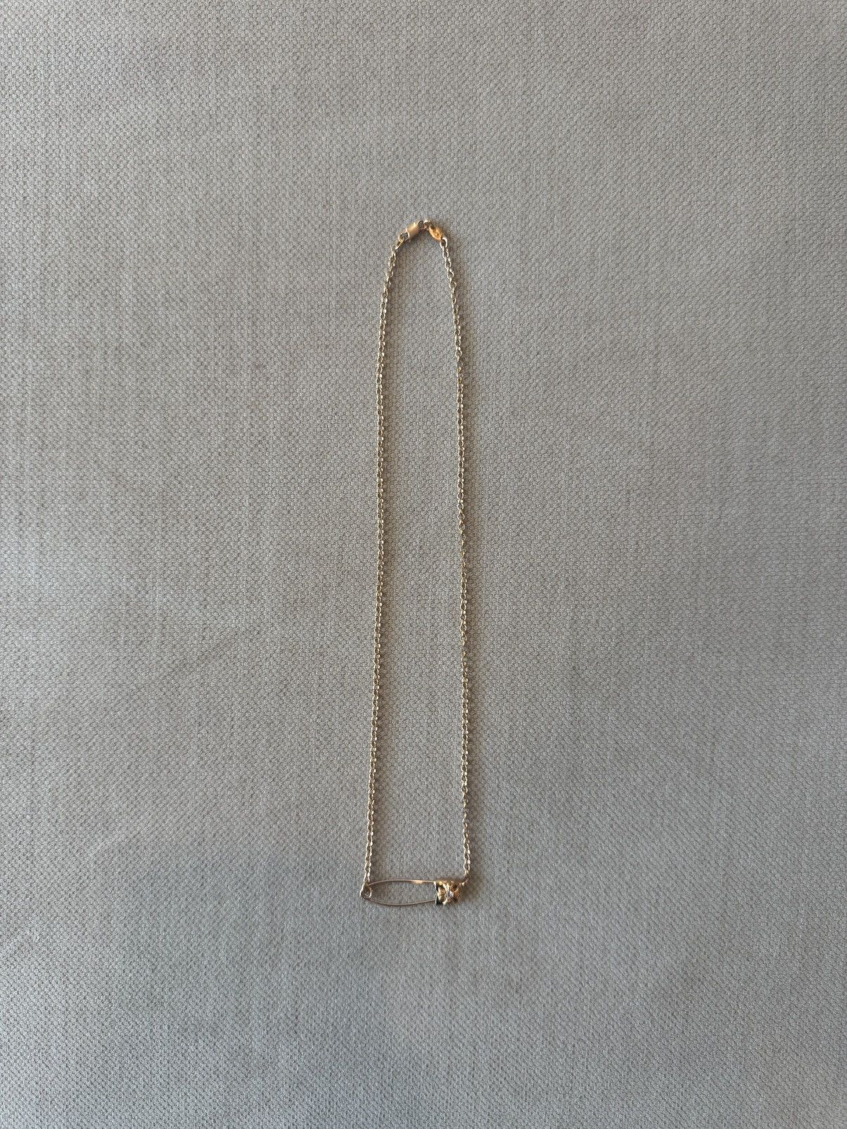 Chrome Hearts Chrome Hearts 22k Yellow Gold Diamond Safety Pin Necklace Size ONE SIZE - 1 Thumbnail