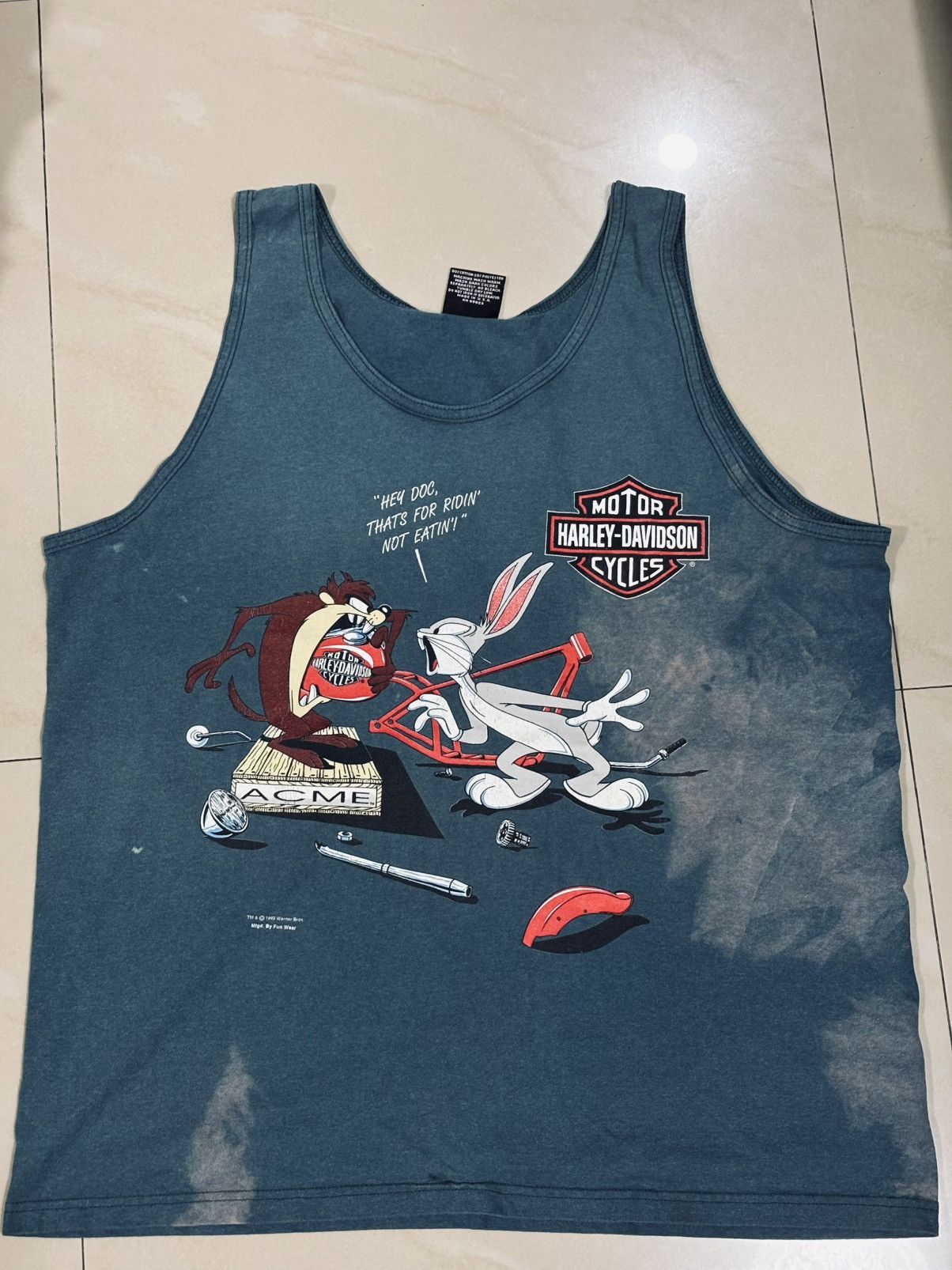 Harley Davidson Vintage 1993 Harley-Davidson x Looney Tunes Tank Top Size US XL / EU 56 / 4 - 1 Thumbnail