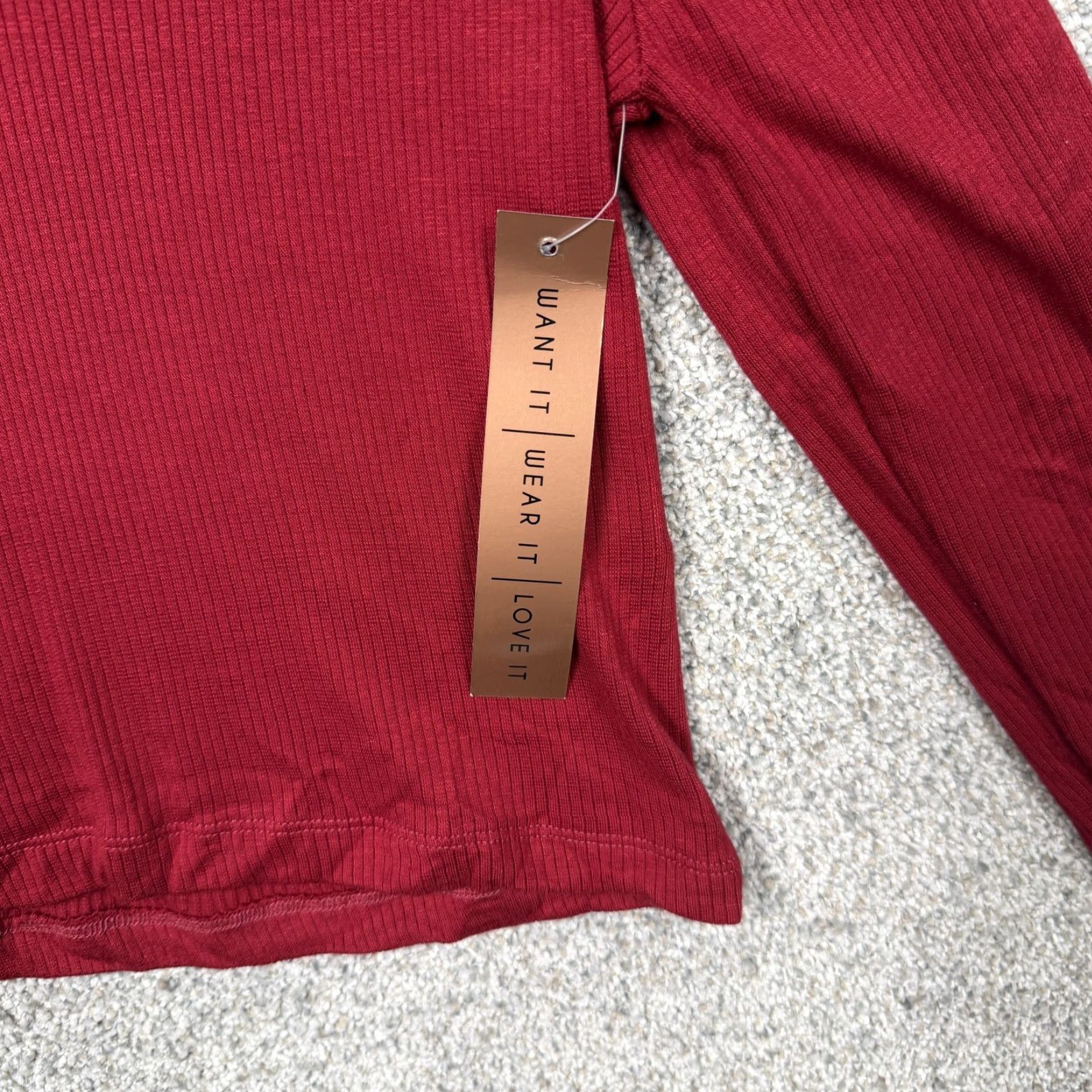 Almost Famous Almost Famous Top Womens Large Red Ribbed Knit V-Neck Cropped Preppy Y2K Size L / US 10 / IT 46 - 2 Thumbnail