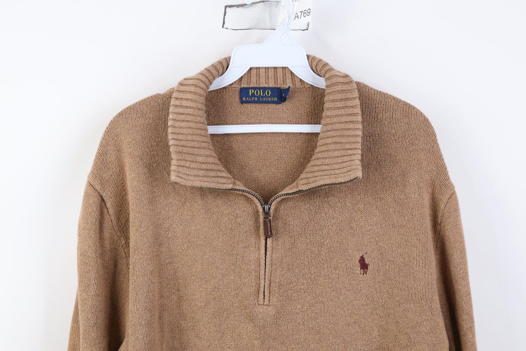 Polo Ralph Lauren Vintage Ralph Lauren Cotton Ribbed Knit 1/4 Zip Sweater Size US L / EU 52-54 / 3 - 2 Thumbnail