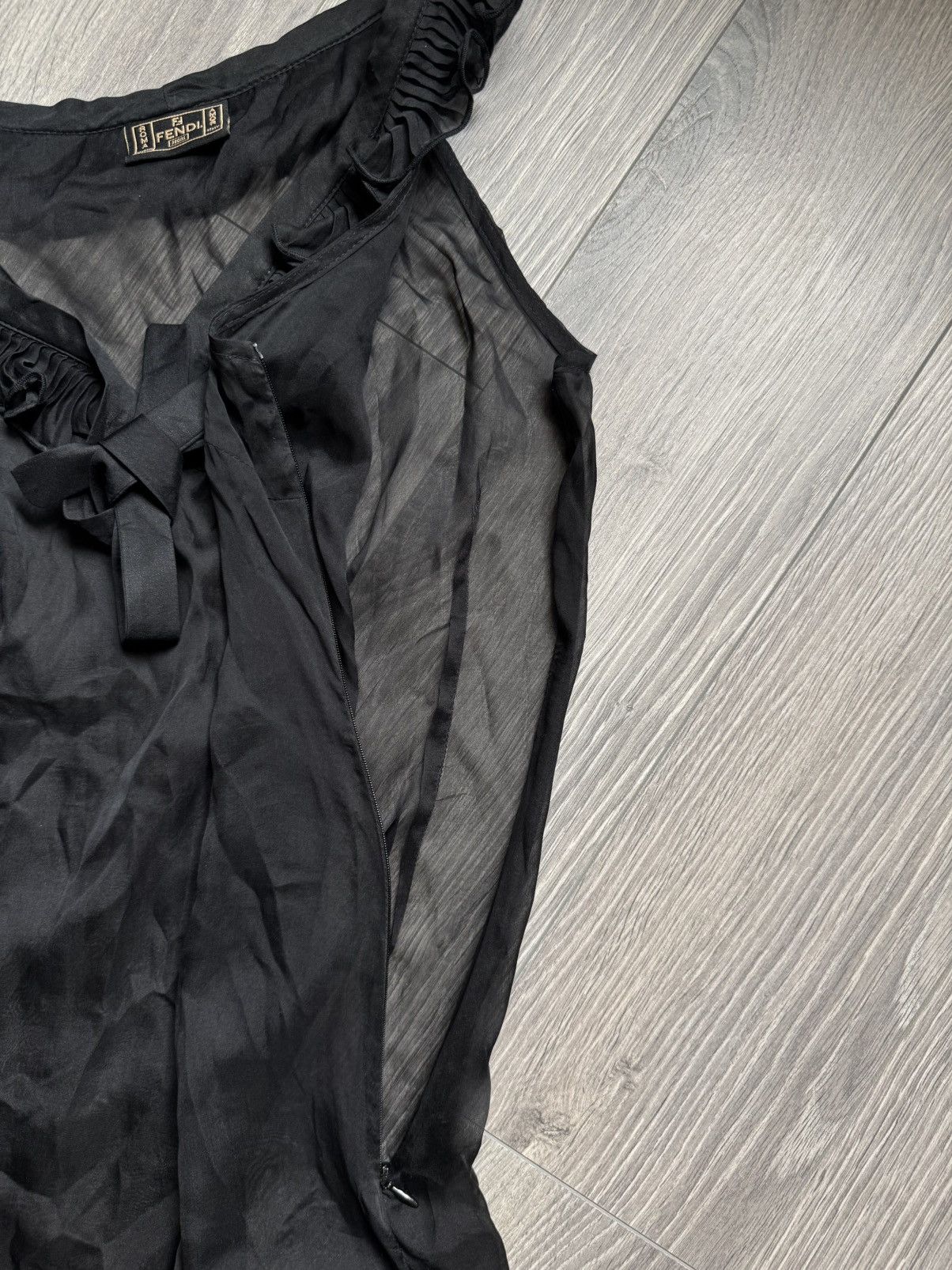 Fendi Fendi Roma Sheer Ruffle Detail Silk Chiffon Slipdress Size M / US 6-8 / IT 42-44 - 6 Thumbnail
