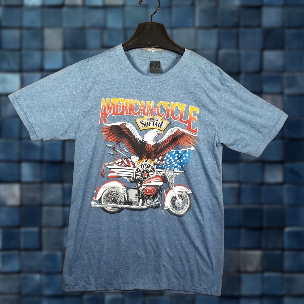 Vintage Vintage American Cycle Heritage Softail Shirt Mens Large Motorcycle Eagle 90s Size US L / EU 52-54 / 3 - 1 Thumbnail