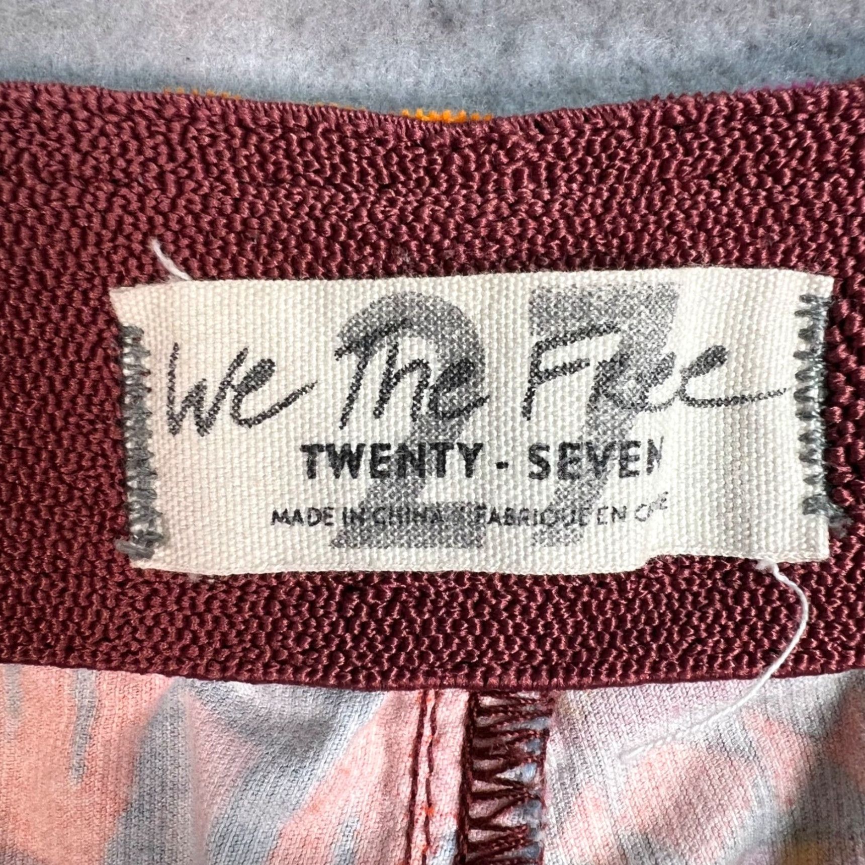 Vintage We The Free Womens Flare Pants Casual Tribal Pattern Size 27 Orange Cotton Blend Size 27" / US 4 / IT 40 - 3 Thumbnail