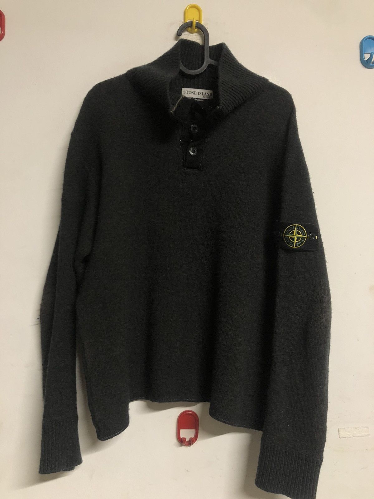 image of Stone Island Archive Vintage Knitwear Made In Italy Y2K in Dark Green, Men's (Size Medium)