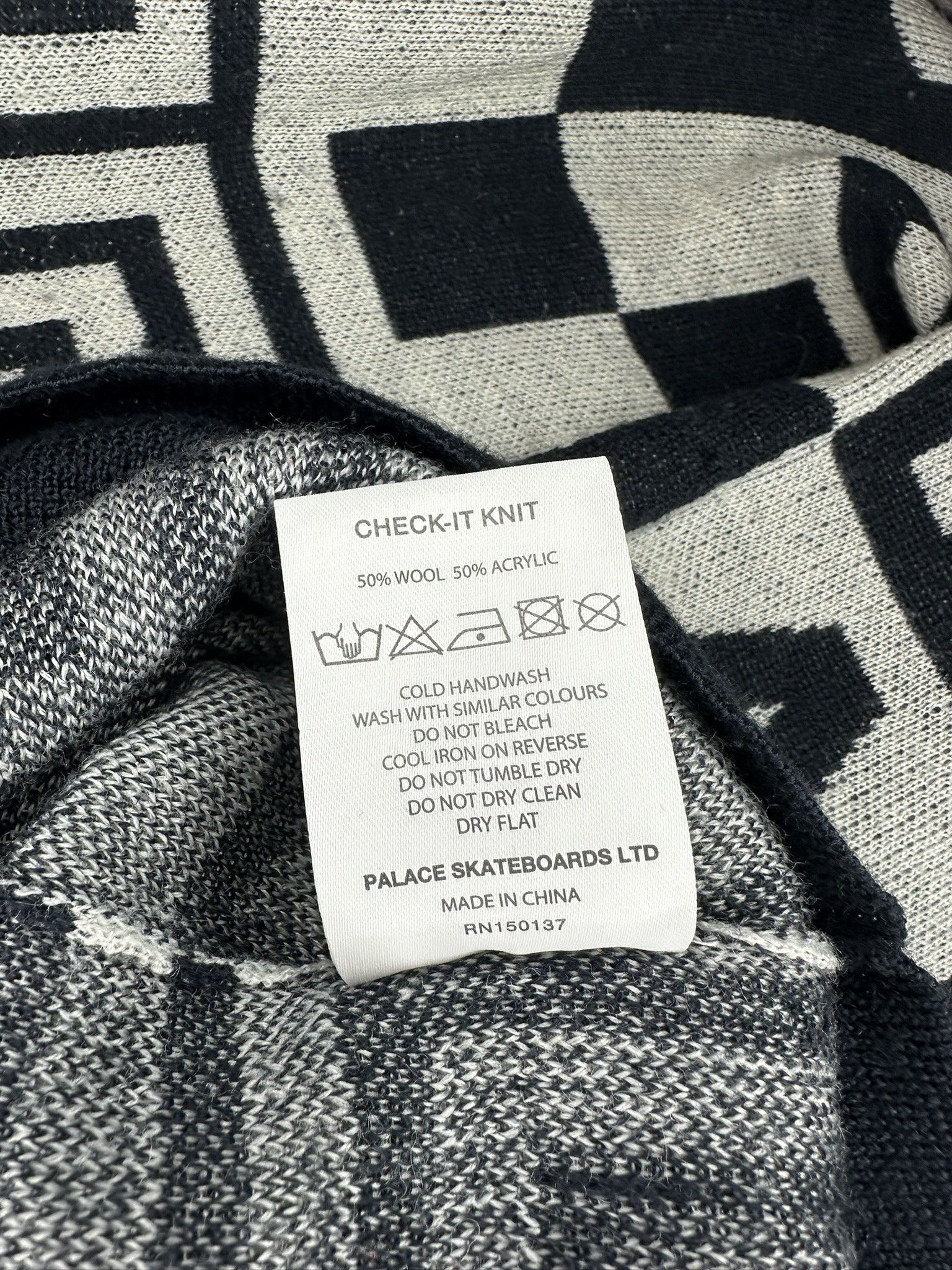 Palace Palace FW2016 Check-It Knit Black/Grey Size US XL / EU 56 / 4 - 5 Thumbnail