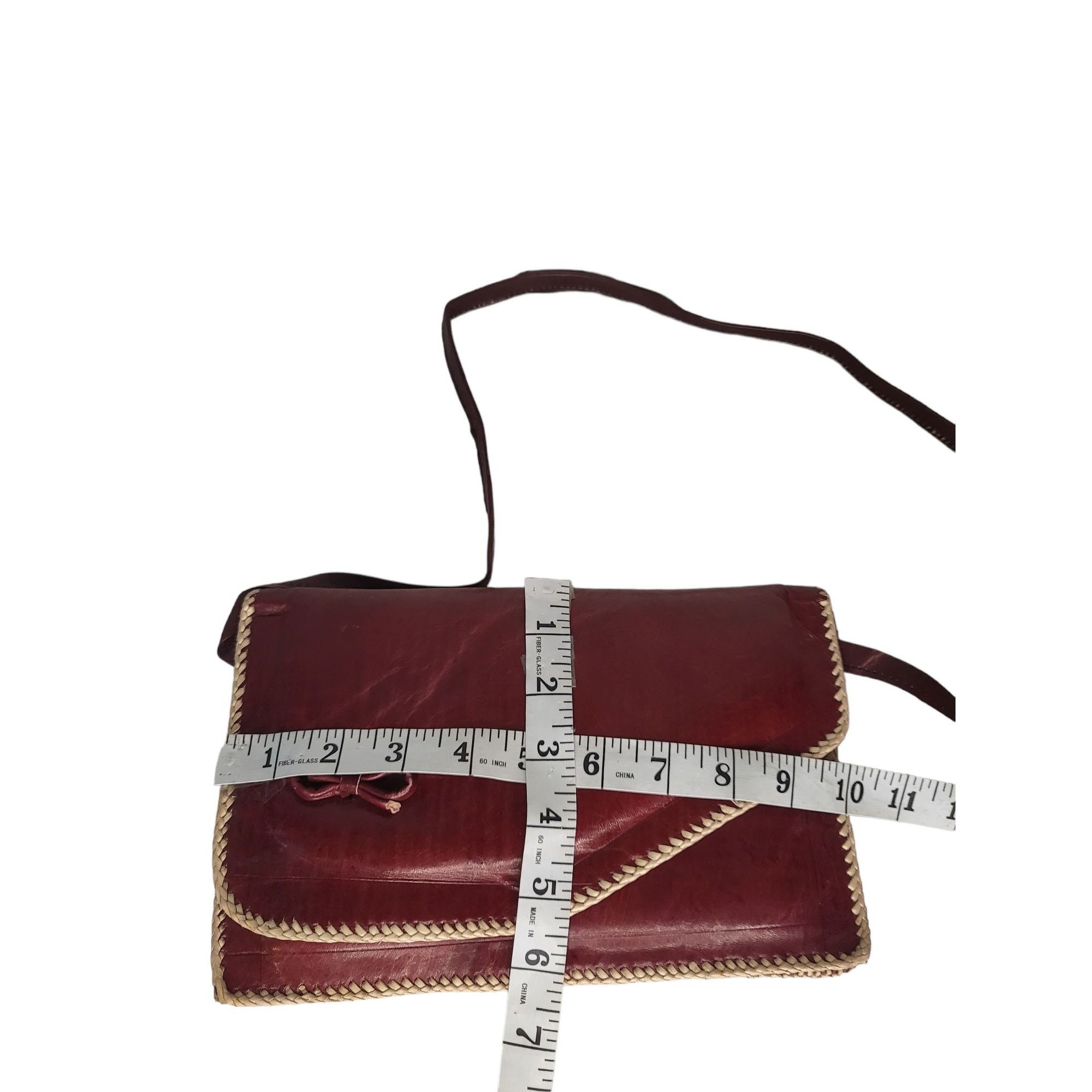 Leather Vintage Envelope Shape Leather Vegan Woven Purse Women Work Size ONE SIZE - 5 Thumbnail