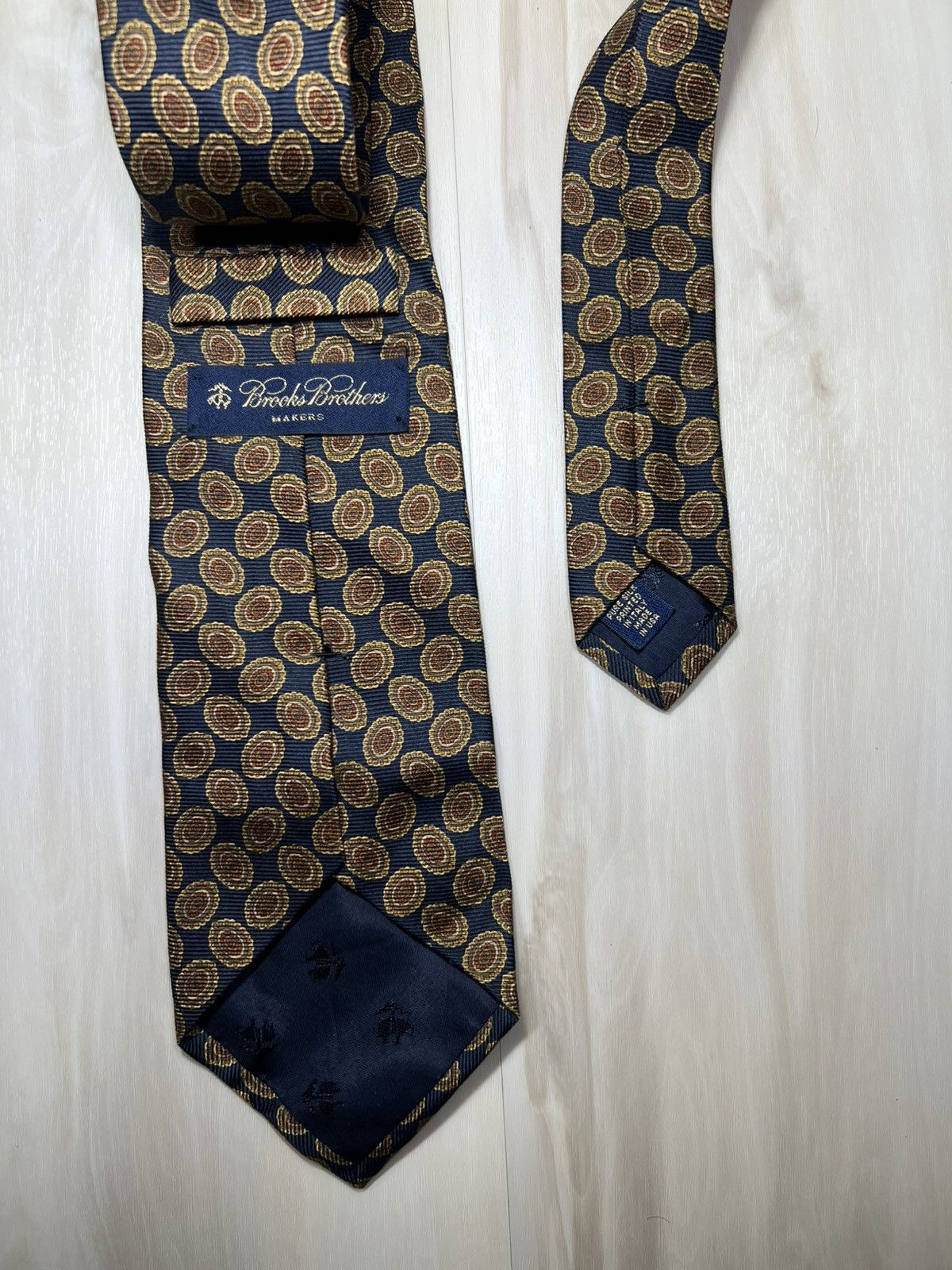 Brooks Brothers Two (2) Brooks Brothers Makers Silk ties Navy Gold Geometric Size ONE SIZE - 2 Thumbnail