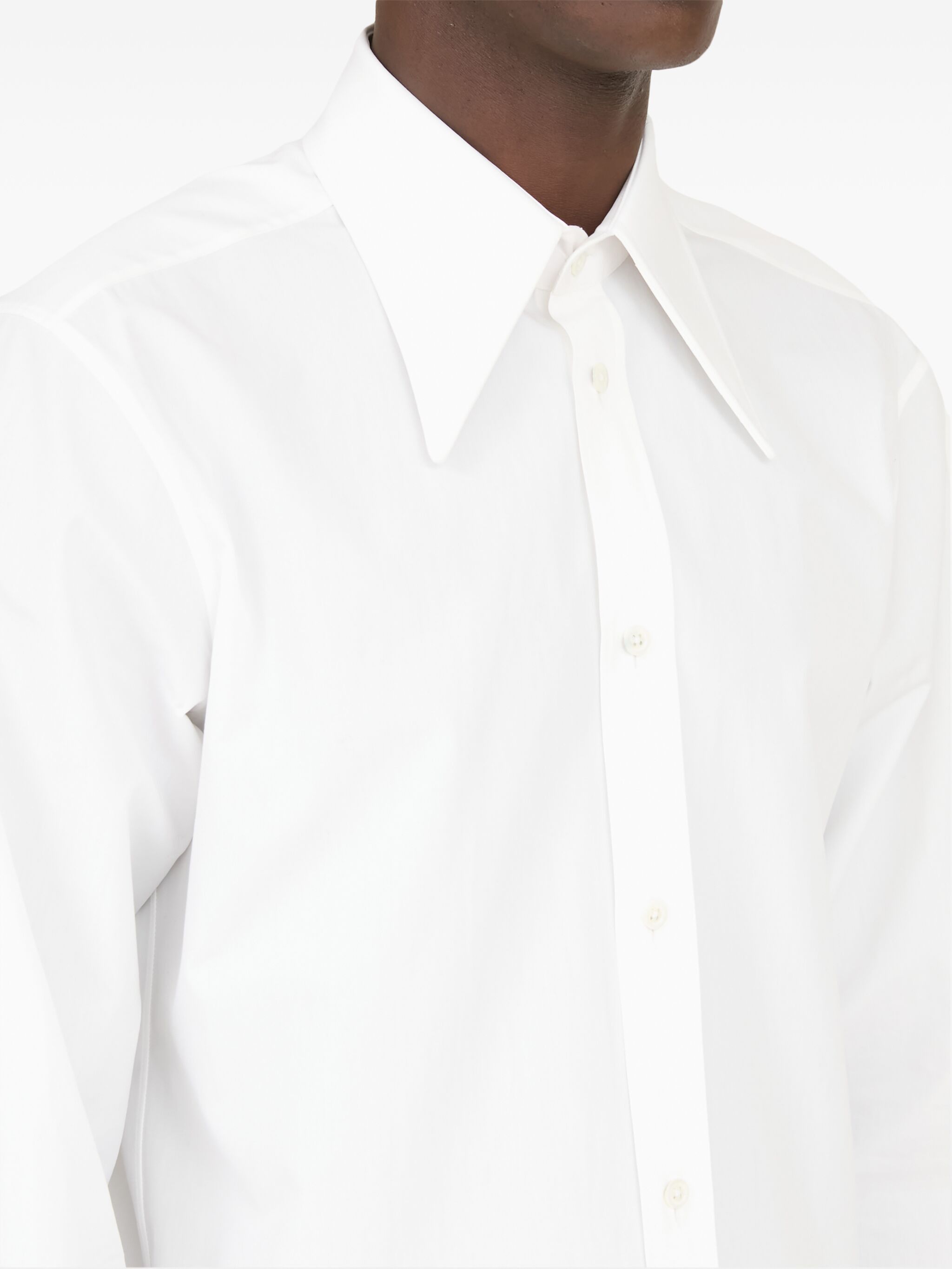 Maison Margiela o1s22i1n1024 Pointed Collar Shirt in White Size US M / EU 48-50 / 2 - 7 Thumbnail