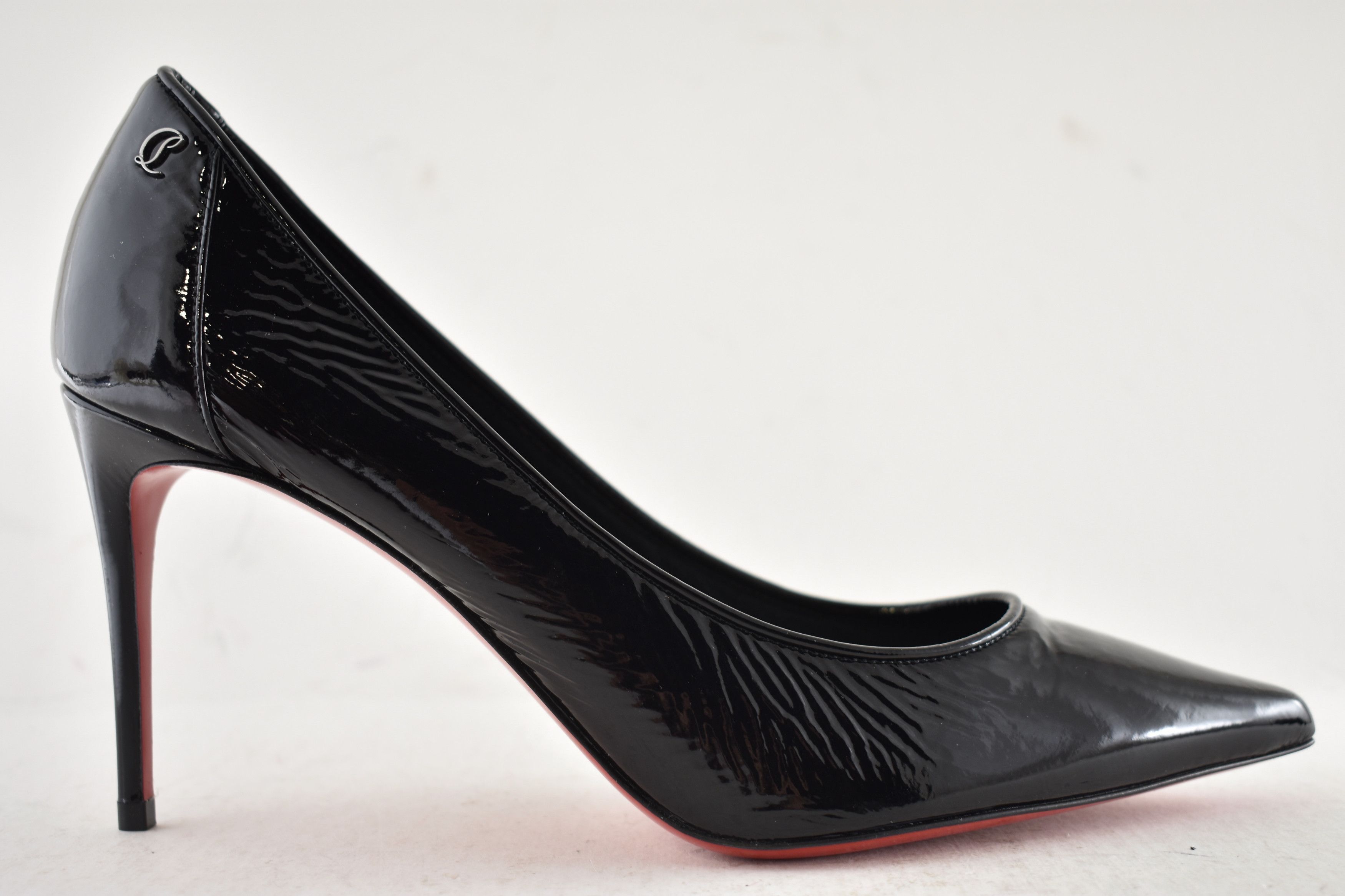 Christian Louboutin Sporty Kate 85 Black Patent Vog Classic Pointed Heel Pump 39 Size US 9 / IT 39 - 2 Thumbnail