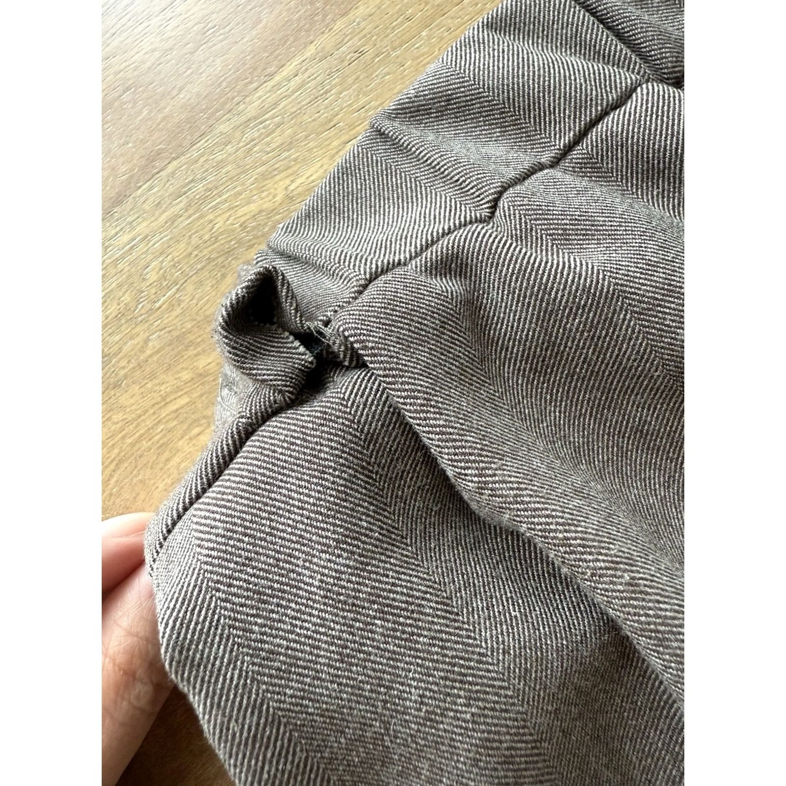 Aritzia Aritzia Babaton Herringbone Conan Cropped Pants Women’s 6 Elastic Waist Brown Twill Pockets Cropped 90s City Office Career Regular Womens Size 28" / US 6 / IT 42 - 6 Thumbnail