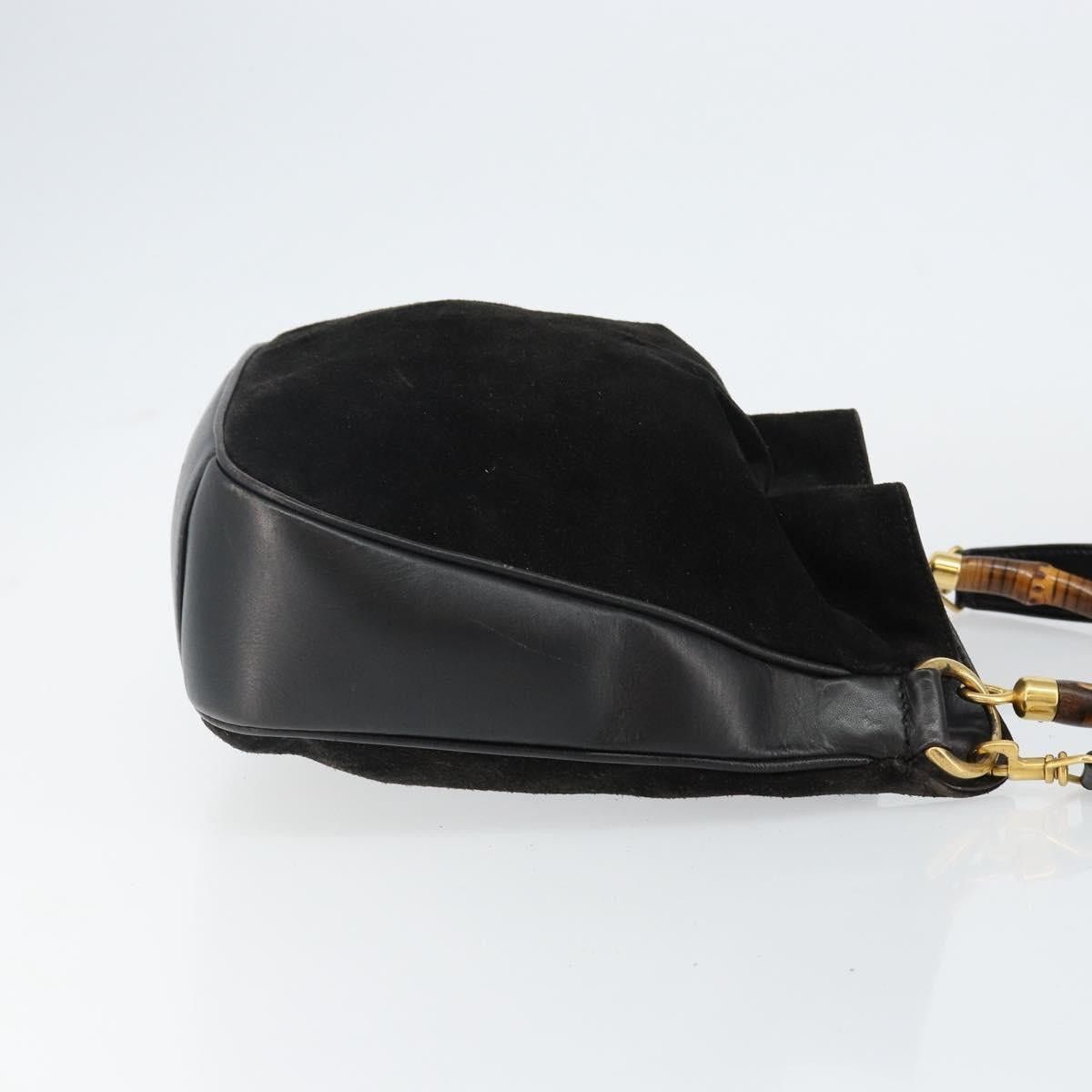 Gucci GUCCI Handbag Suede Leather Black Gold 001 1732 001 1732 Size ONE SIZE - 4 Thumbnail