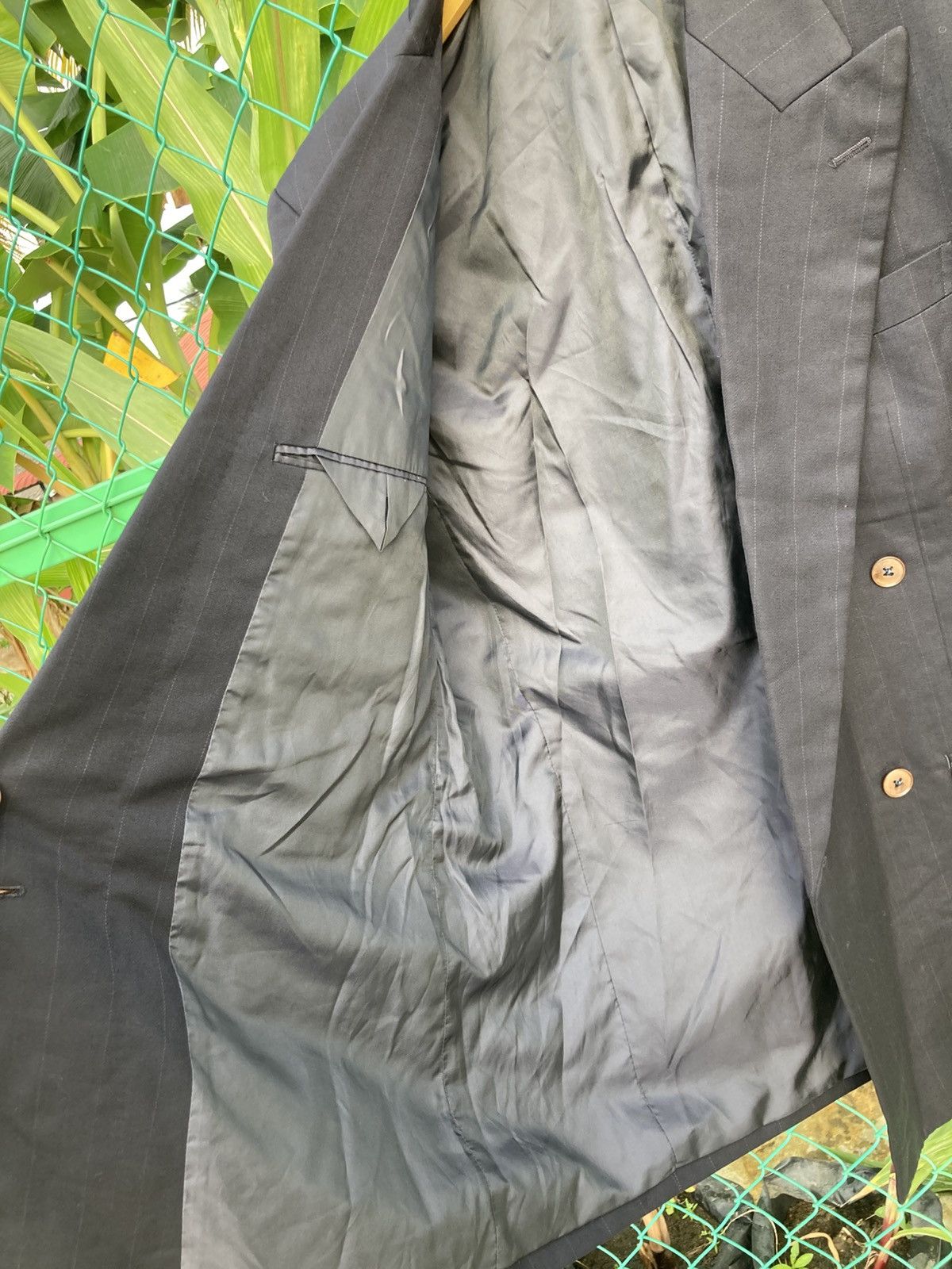 Takeo Kikuchi Takeo Kikuchi Black Double Breasted Pinstripe Blazer Size 44R - 8 Thumbnail