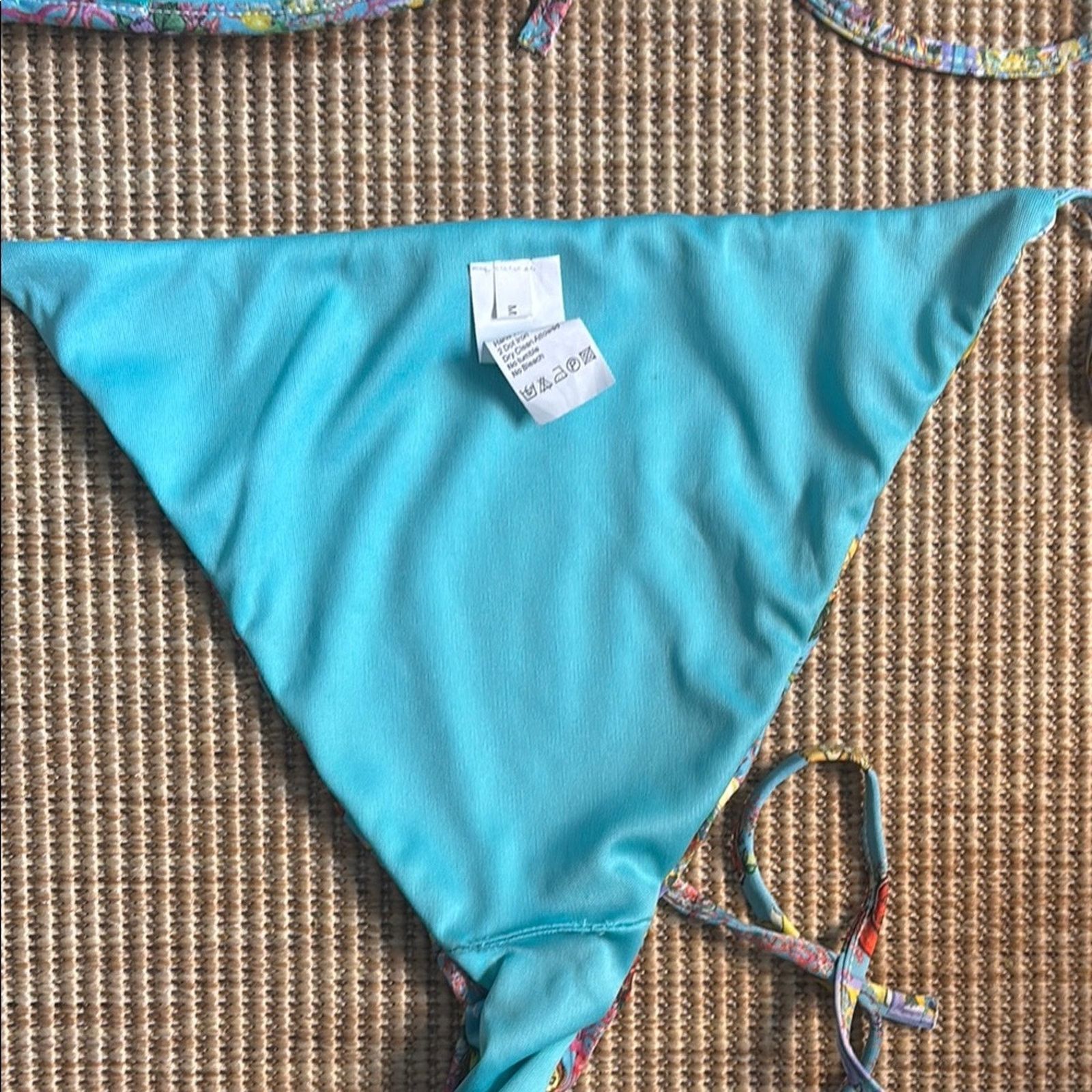 Other NWT Antica Sartoria Positano Floral Fruits Blue Bikini Set M Size ONE SIZE - 7 Thumbnail