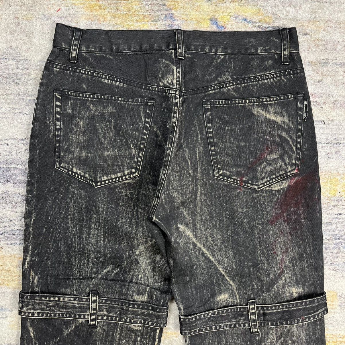 14th Addiction Berning sho skull print washed flared bondage pants vkei Size US 30 / EU 46 - 8 Thumbnail
