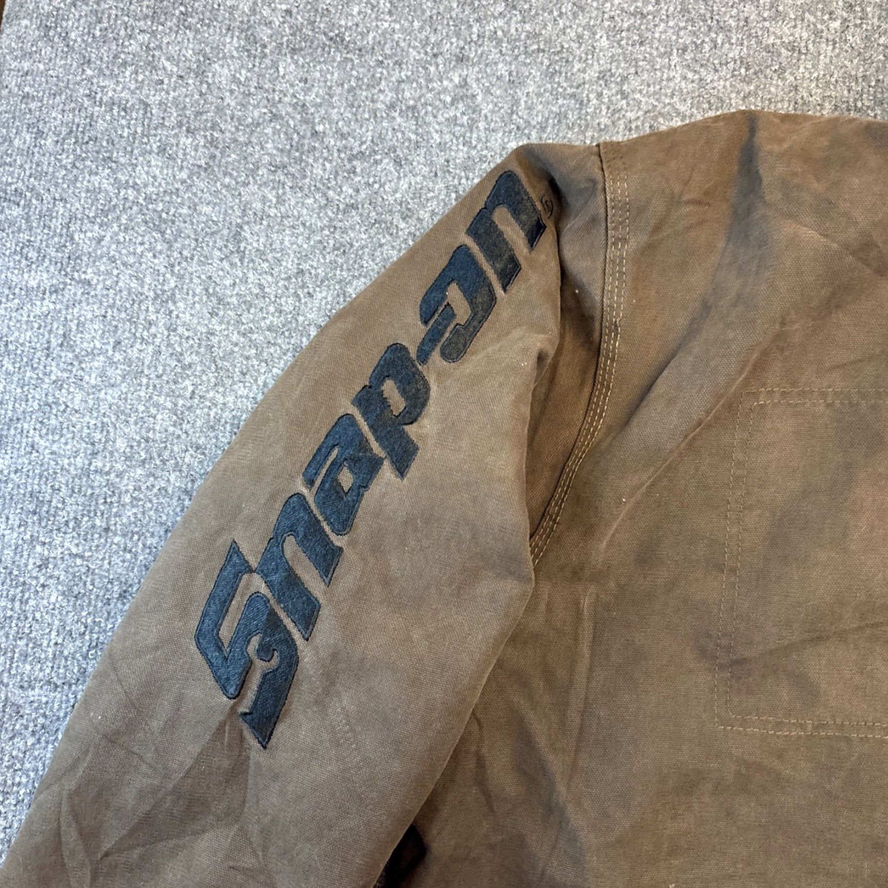 Vintage VINTAGE Snap-on Tools Quilted Canvas Jacket Mens 2XL Embroidered Bomber Jacket Brown Winter Regular Coat Size US XXL / EU 58 / 5 - 2 Thumbnail