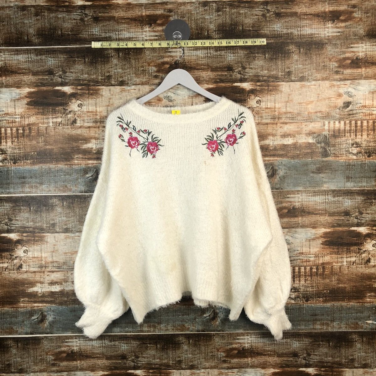 Homespun Knitwear DL GU White vintage mohair shaggy Knitwear #C346 Size XL / US 12-14 / IT 48-50 - 1 Thumbnail