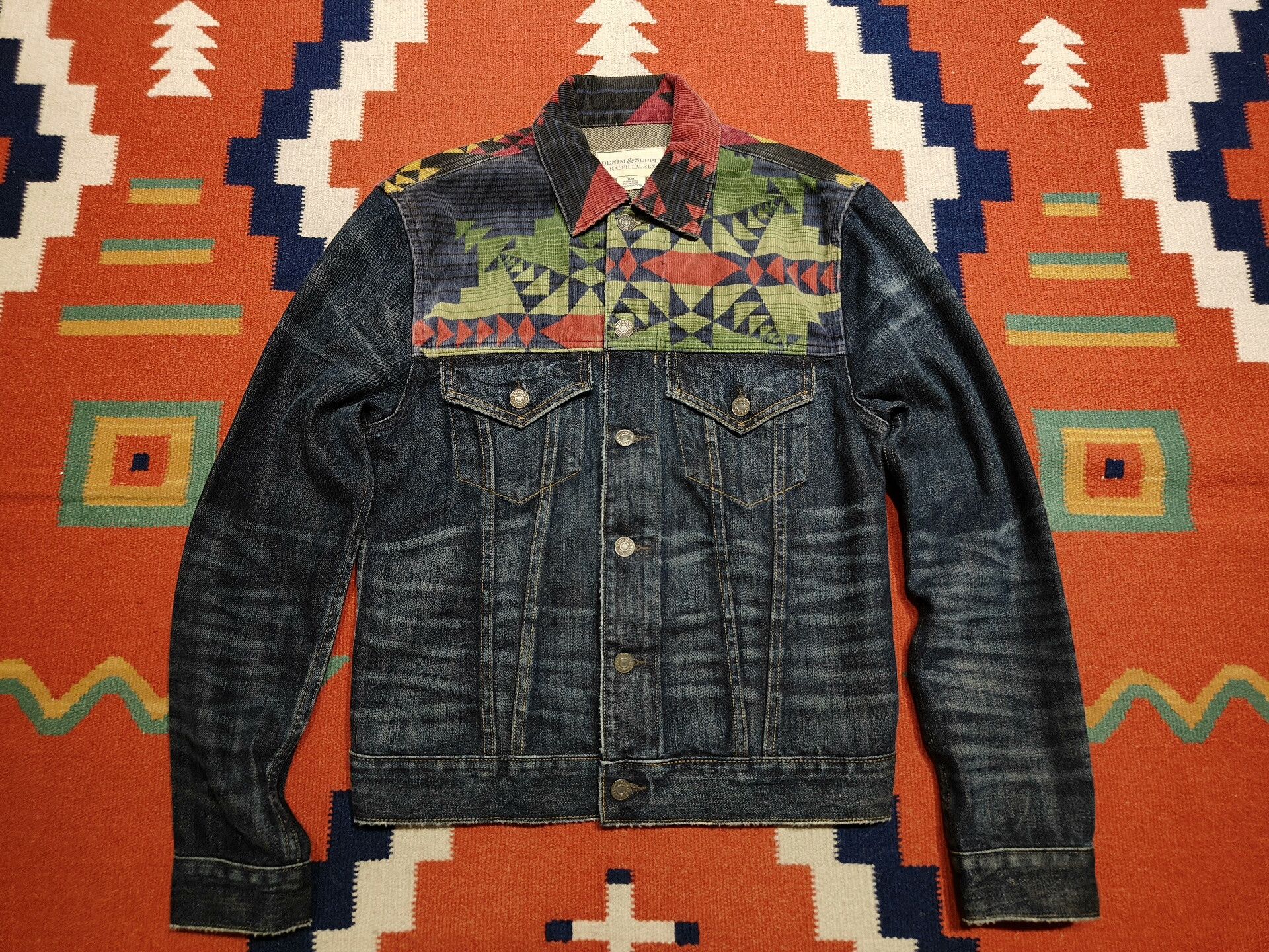 RRL Ralph Lauren Ralph Lauren RRL Southwest Patchwork Denim Jacket Size US M / EU 48-50 / 2 - 1 Thumbnail