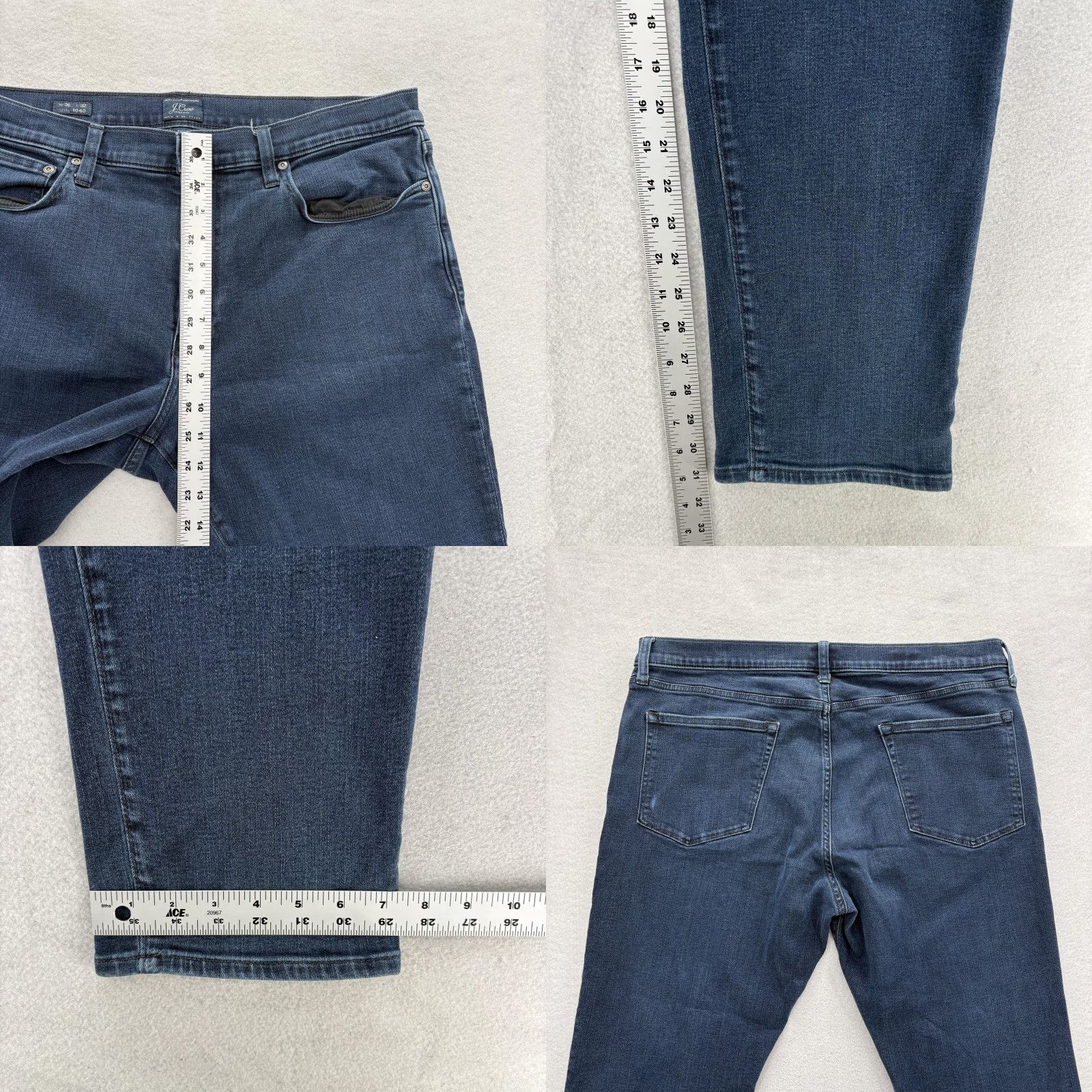 J.Crew J.Crew 1040 Stretch Jeans Mens 36x32 Blue Dark Wash Athletic Taper Denim Casual Size US 36 / EU 52 - 8 Thumbnail