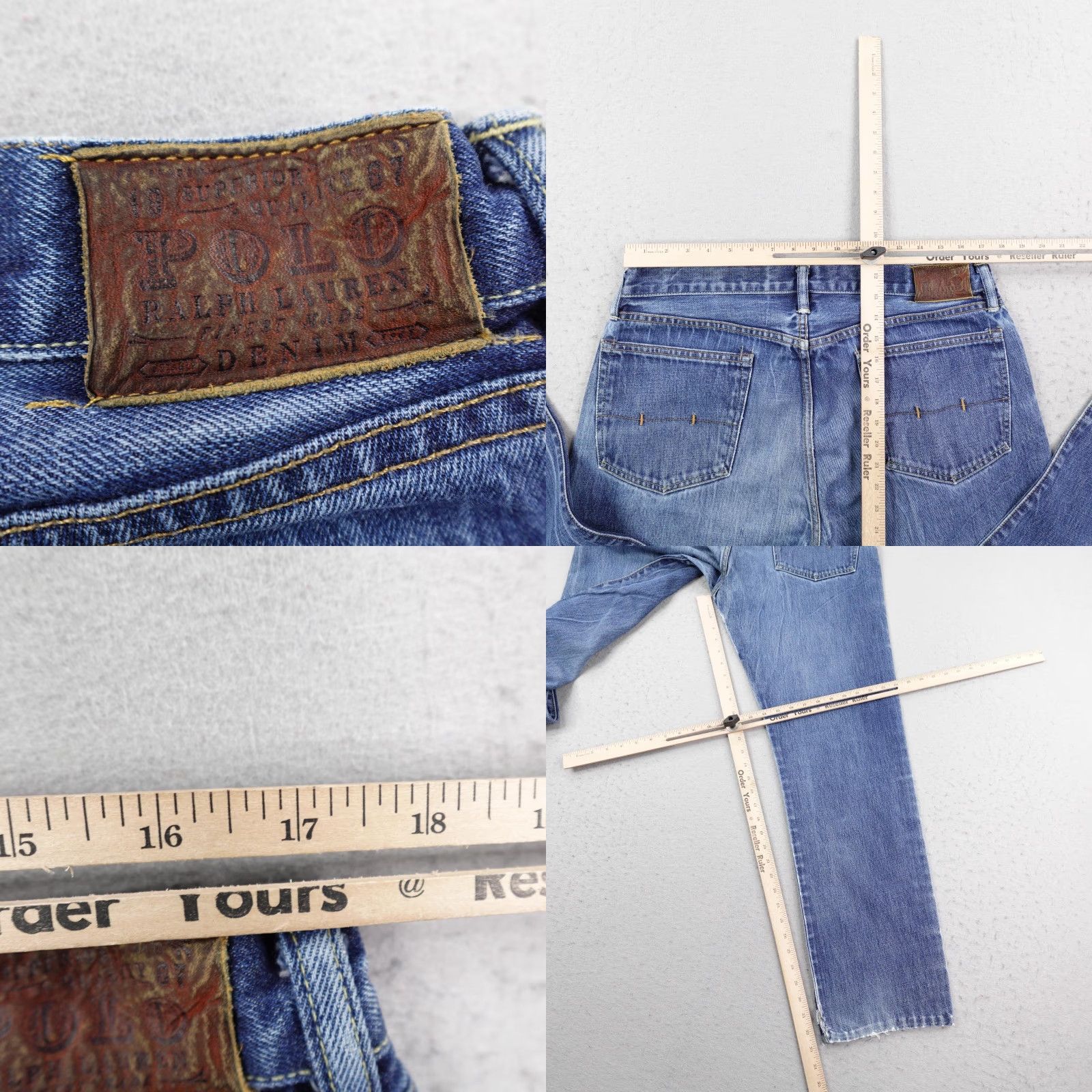 Polo Ralph Lauren Polo Ralph Lauren Jeans Mens 36x32 Blue Denim Straight Classic Fit Distressed 867 Jeans Size US M / EU 48-50 / 2 - 8 Thumbnail