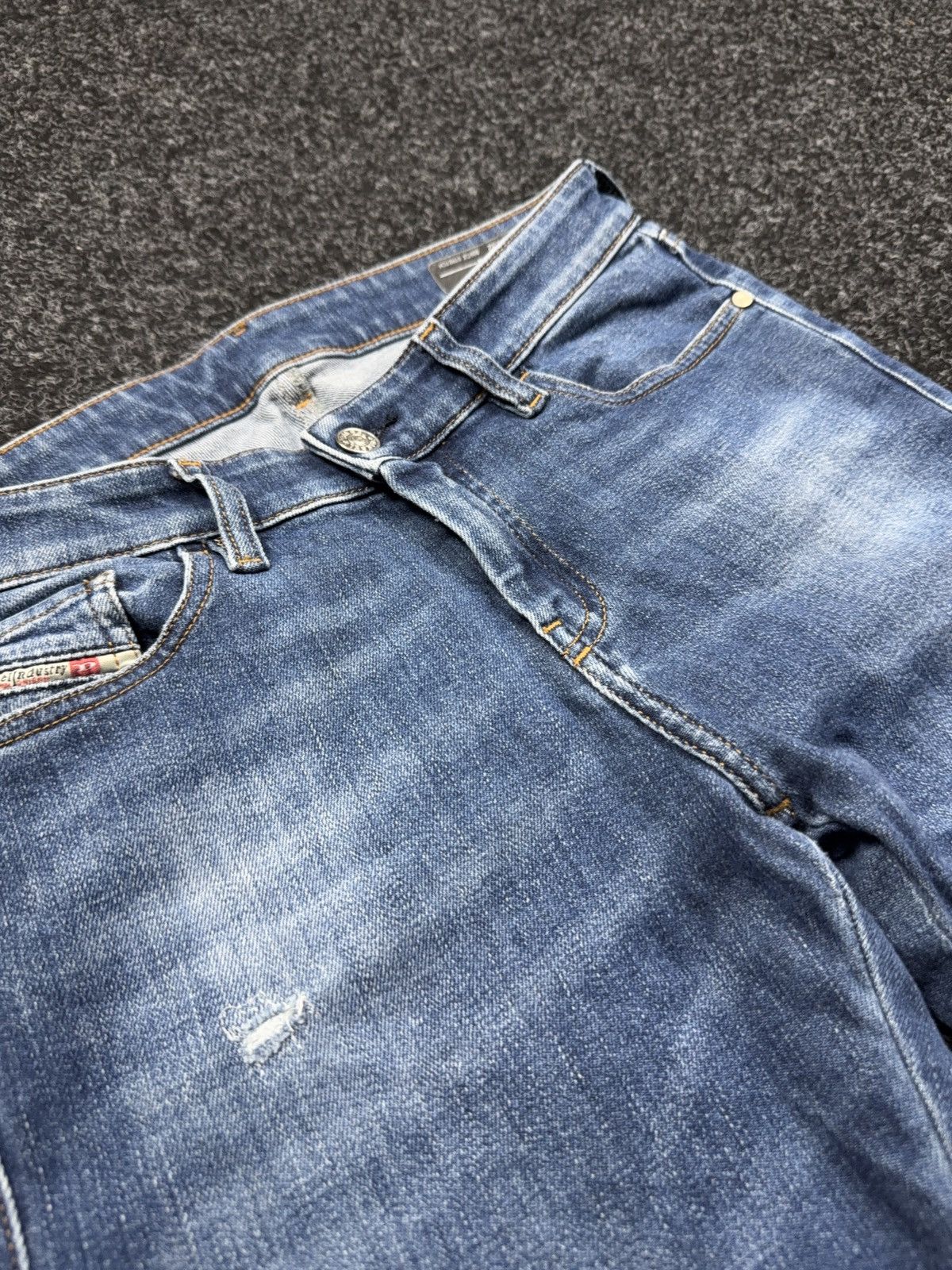 Diesel 00s Y2K Diesel Luxury Slandy Super Skinny Dark Wash Jeans Size 29" - 9 Thumbnail