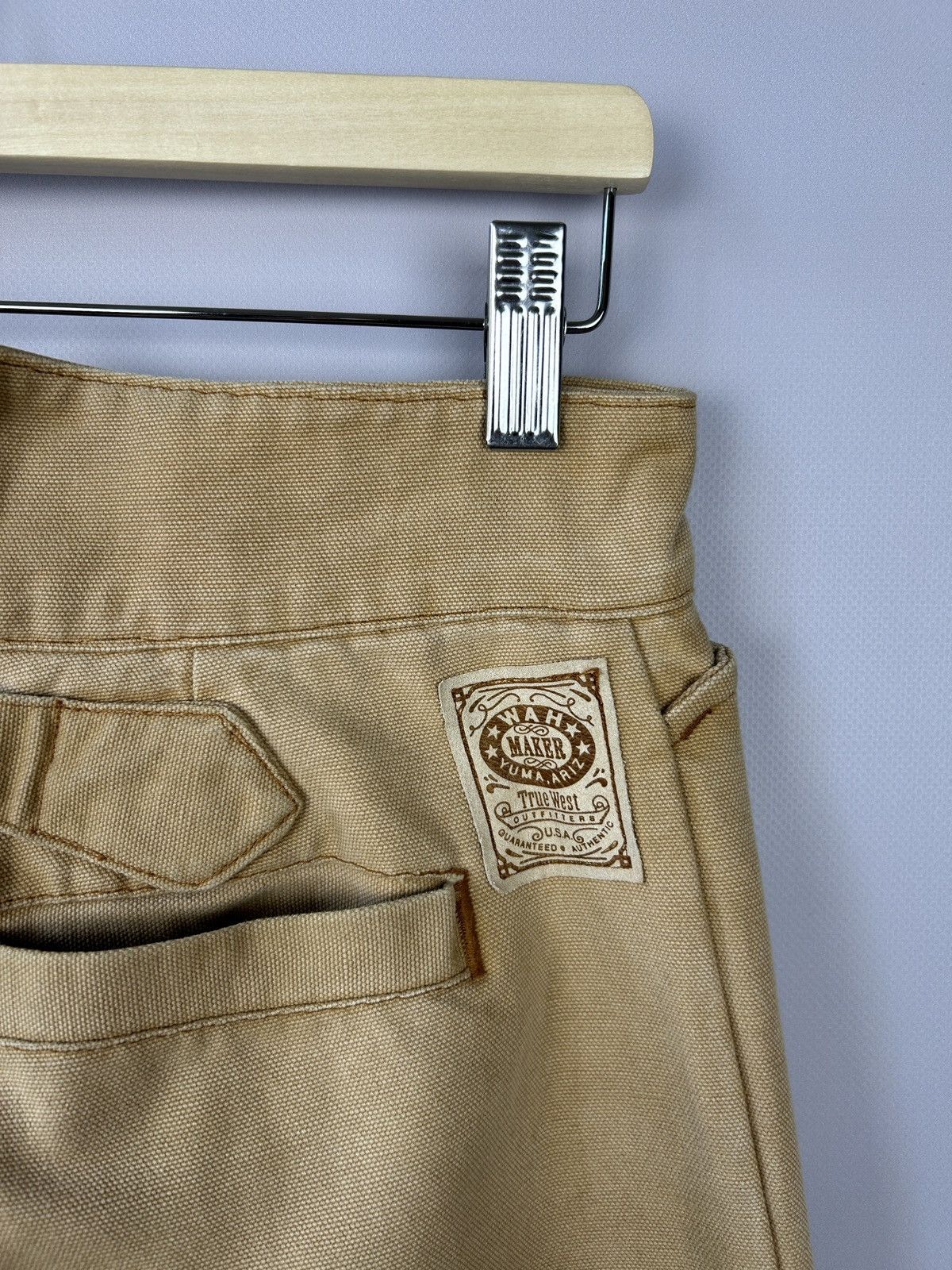 Cowboy Equipment × Vintage Vtg WAH Maker Jeans Size Frontier Buckle Back Button Fly 90s Size US 30 / EU 46 - 9 Thumbnail