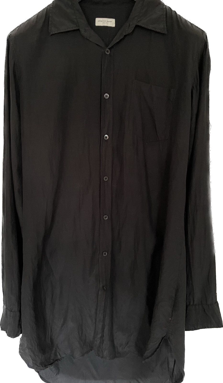 Dries Van Noten Dries Van Noten black silk blend tunic shirt Size 50R - 1 Thumbnail