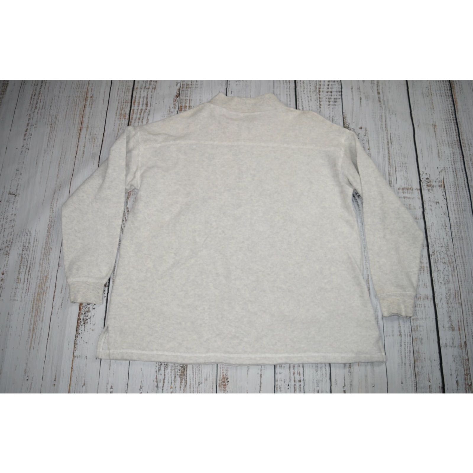 Soft Surroundings SOFT SURROUNDINGS WOMENS SWEATER XL MOCK NECK GREY FLEECE 1/4 PEARL BUTTON 1X WARM Size XL / US 12-14 / IT 48-50 - 7 Thumbnail
