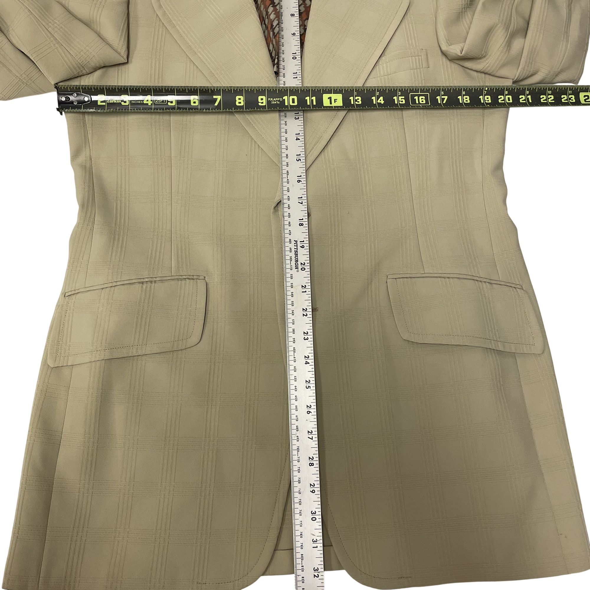 Other Vtg Linden Clothes Khaki Sport Coat TEXTURED Jacket Size 38L - 7 Thumbnail