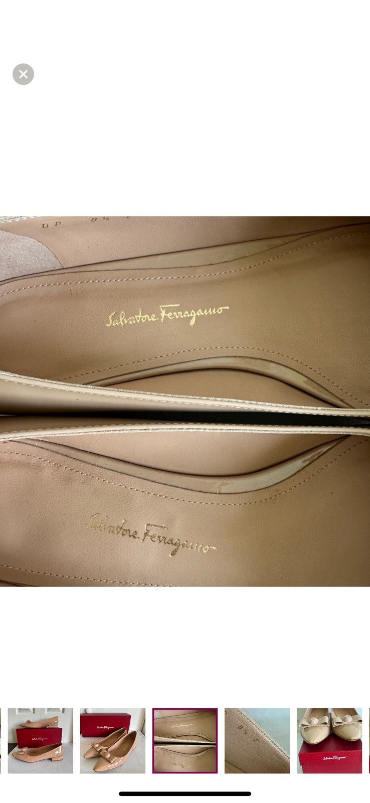 Salvatore Ferragamo SALVATORE FERRAGAMO Beige Patent Leather Pumps 8.5 Mint Size US 8.5 / IT 38.5 - 5 Thumbnail