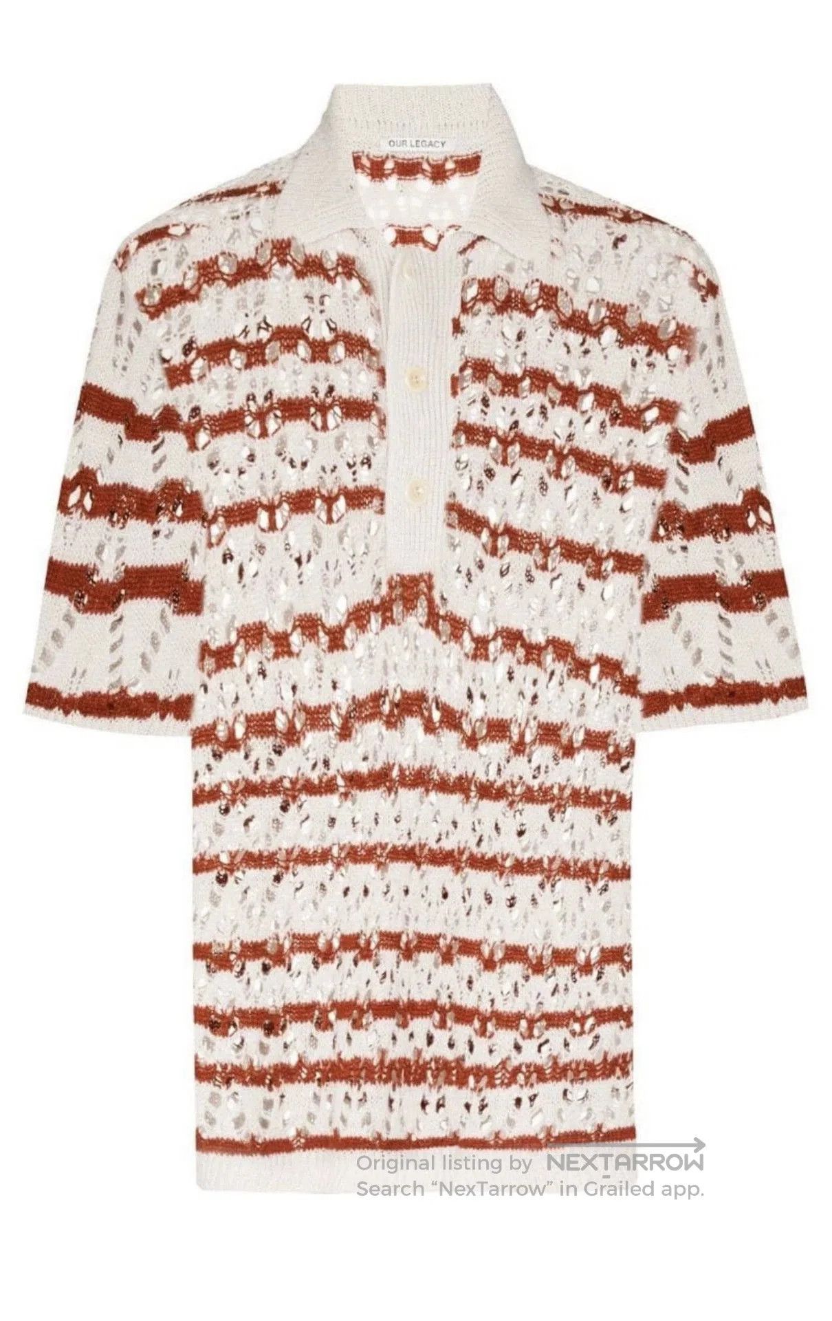 Our Legacy Multi Striped Short Sleeve Knit Polo. Size US M / EU 48-50 / 2 - 1 Thumbnail