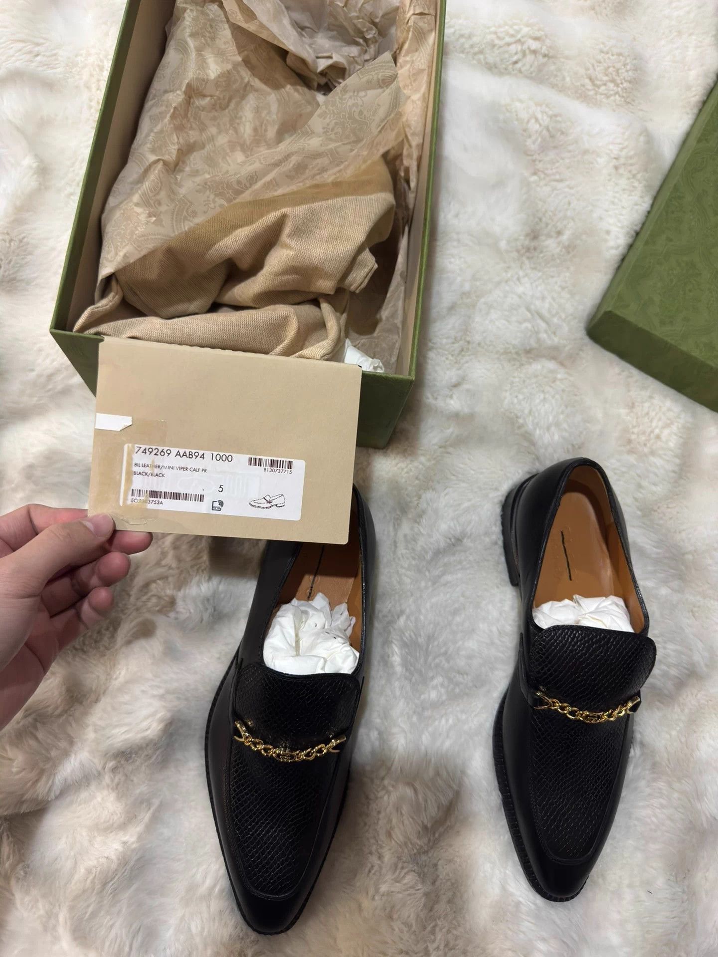Gucci Gucci Embossed Chain Leather Loafer UK5 New Size US 7.5 / IT 37.5 - 8 Thumbnail