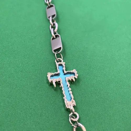 Designer × Jewelry Titanium Steel Cross Link Chain Necklace for Men Women Size ONE SIZE - 3 Thumbnail