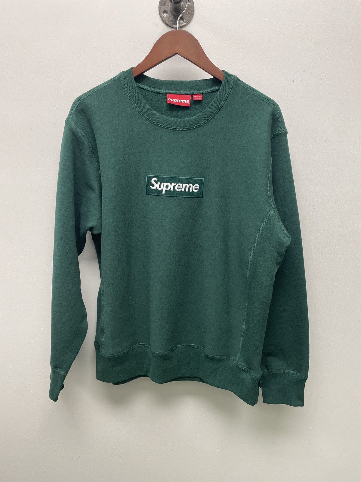 image of Supreme Box Logo Forest Green Fw18 Size Medium in Dark Green, Men's