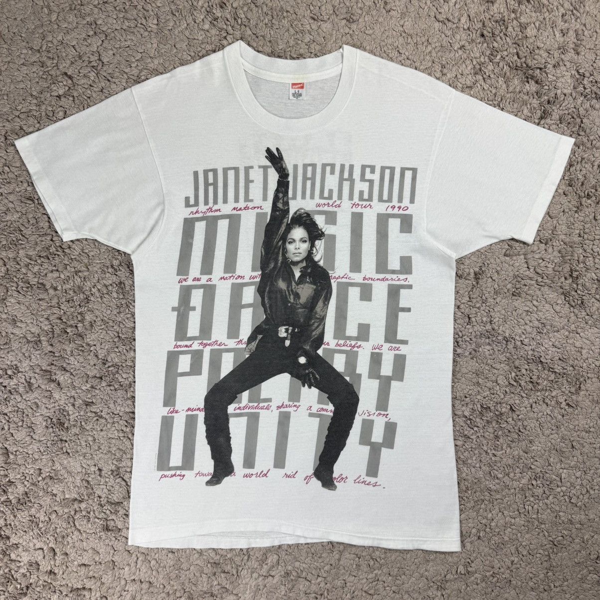 Band Tees Vintage 90s Janet Jackson Rhythm Nation Concert Tour T-shirt Size US L / EU 52-54 / 3 - 1 Thumbnail