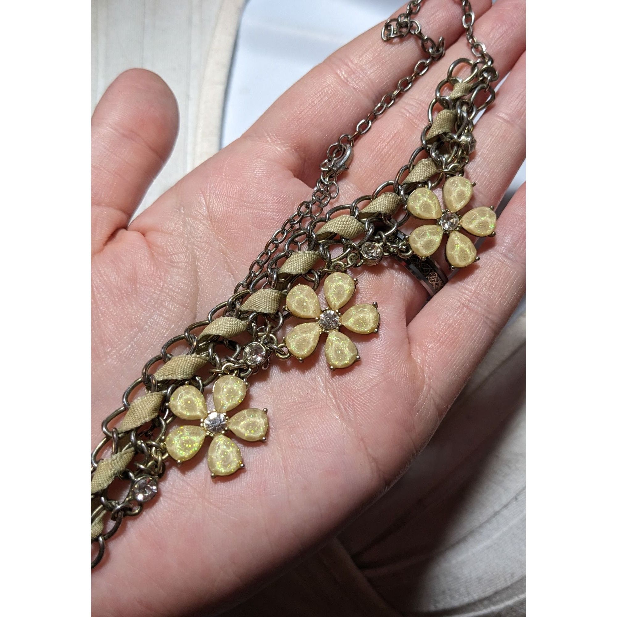 Other Yellow Shimmer Springtime Floral Necklace Size ONE SIZE - 7 Thumbnail