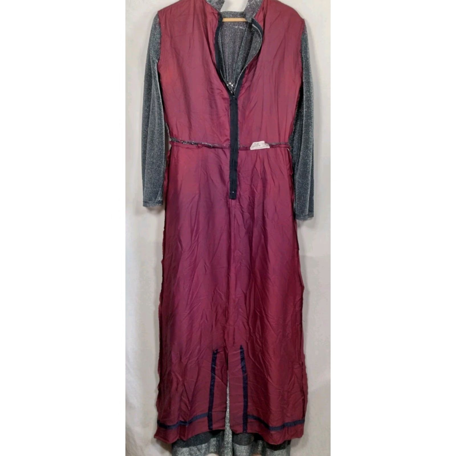 Vintage Vintage 1970s Evening Gown Size 16 Silver Metallic Maxi Long Sleeve Party Event Here for Sale Size XXL / US 16-18 / IT 52-54 - 3 Thumbnail
