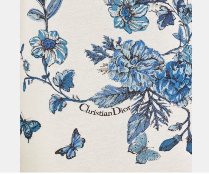 Dior o1w1db10225 413T04A T-Shirt in White & Blue Size S / US 4 / IT 40 - 3 Thumbnail